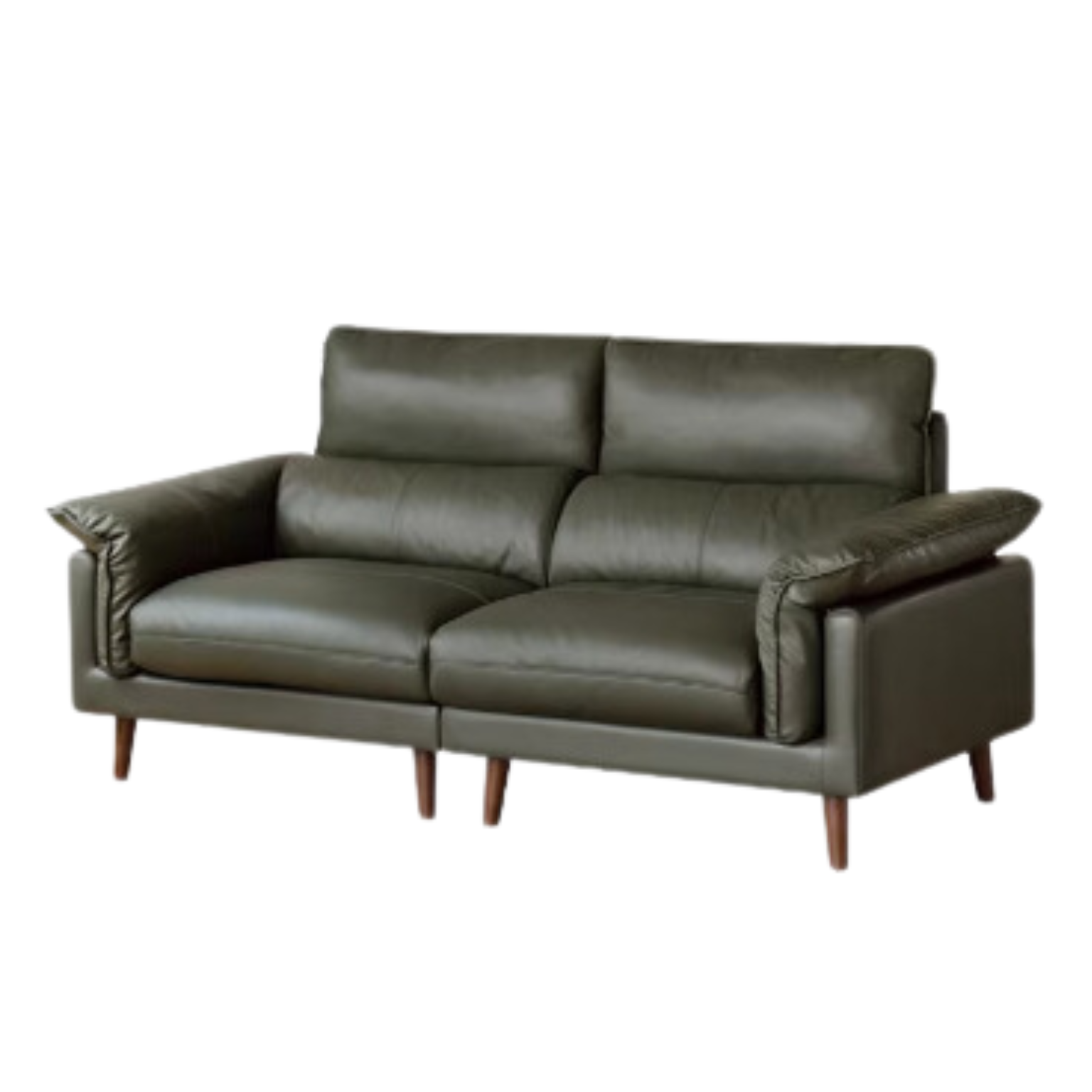 Fabric, Leather Modern White Down Sofa.