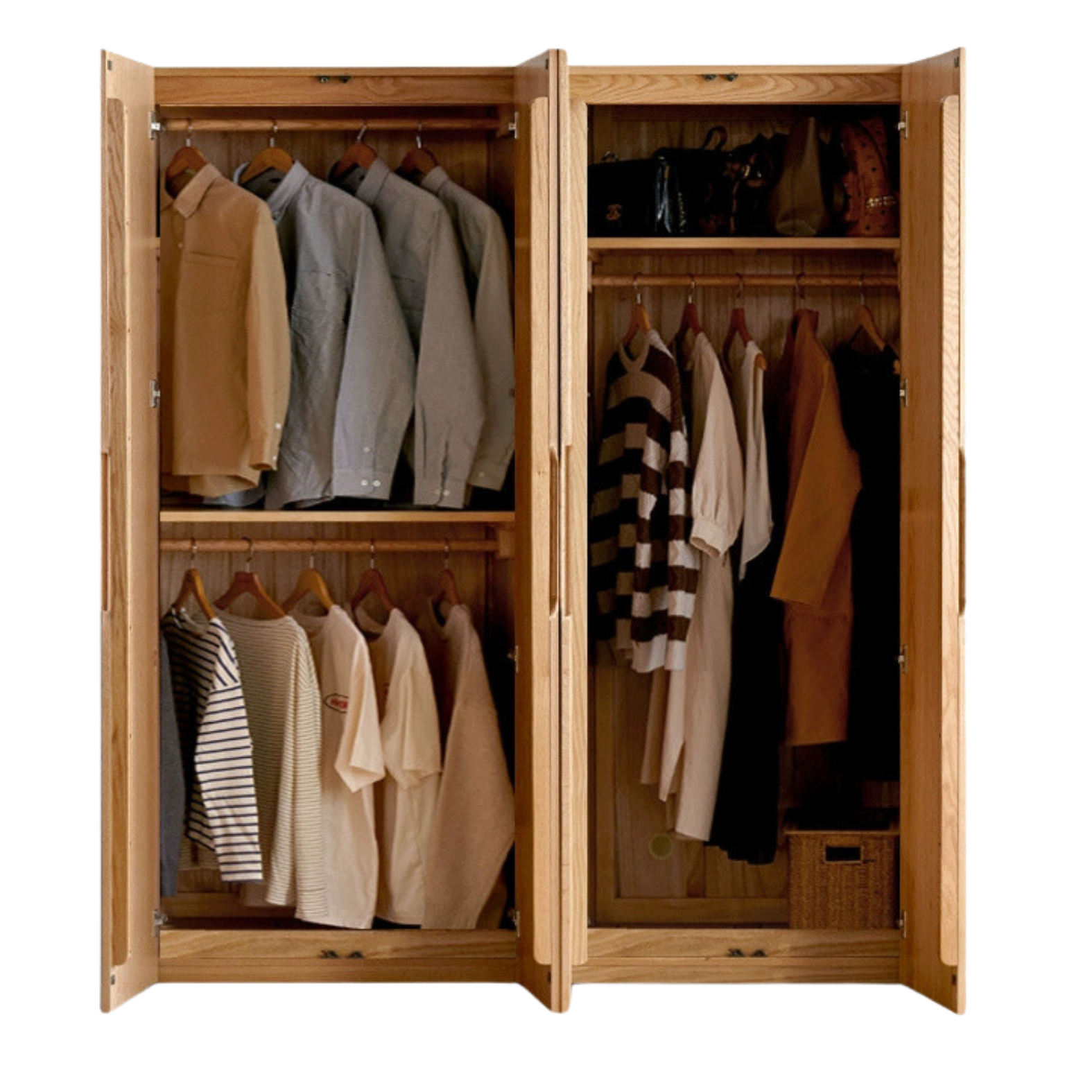 Oak Solid Wood Nordic Wardrobe.