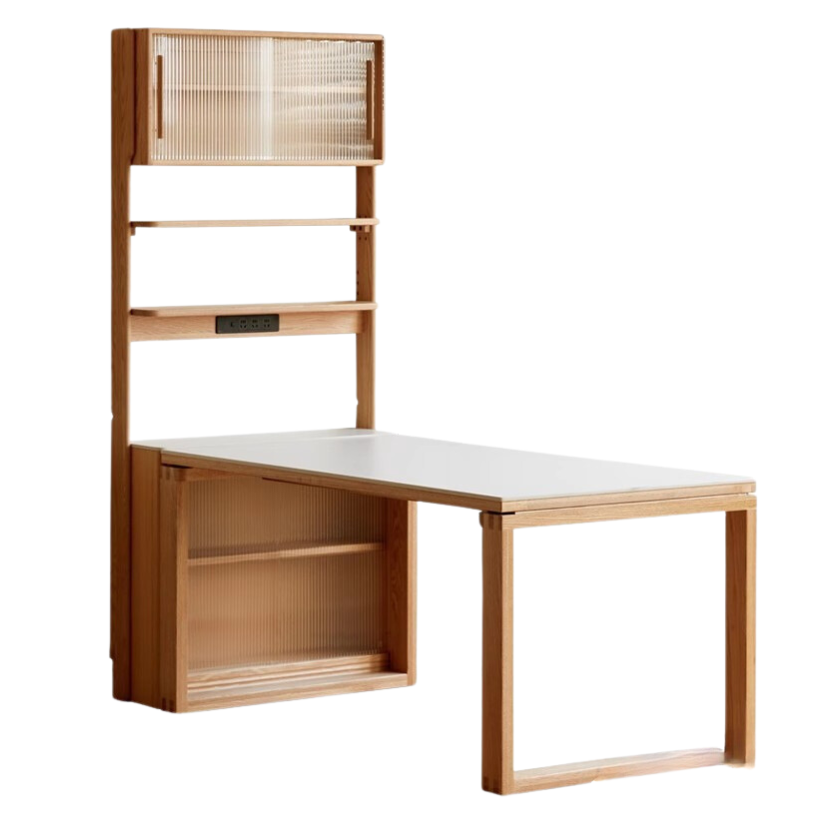 Oak Solid Wood, Solid Rubberwood Rock Board Dining Sideboard