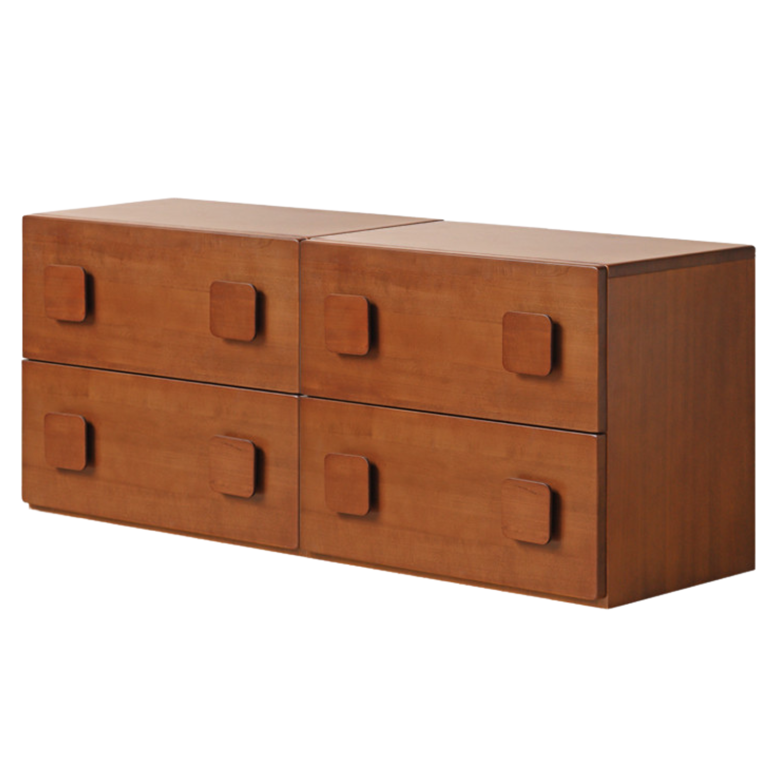 Poplar, Black Walnut, Ash, Cherry, Oak Solid Wood Retro Module Combination TV Cabinet.