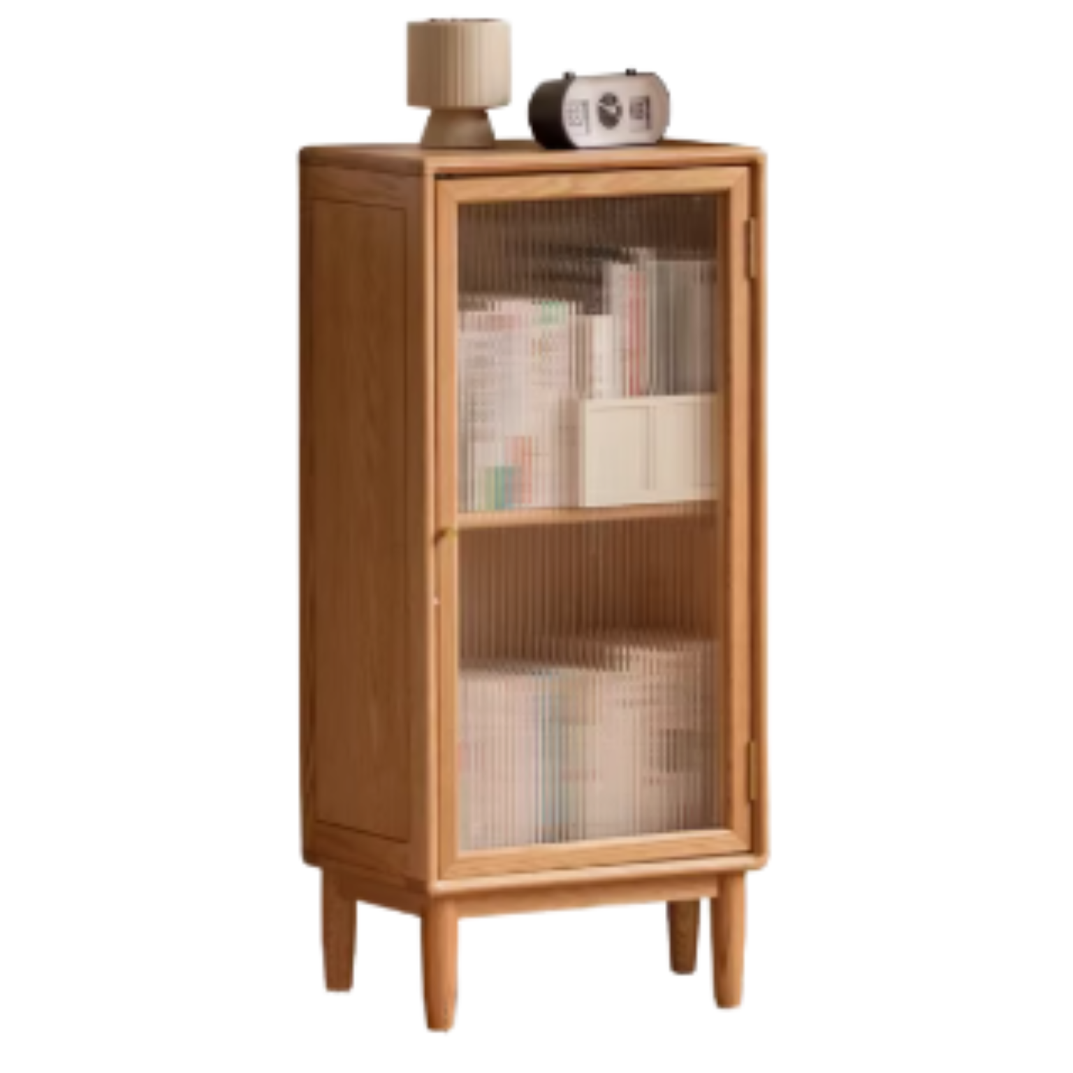 Oak, Beech Solid Wood Side Cabinet, Small Bookcase