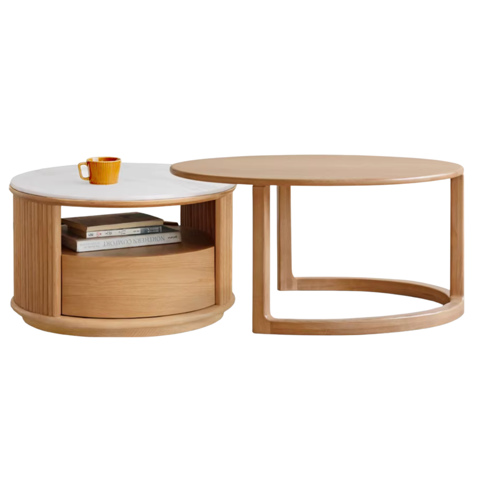 Oak, Ash Solid Wood Rock Plate Coffee Table