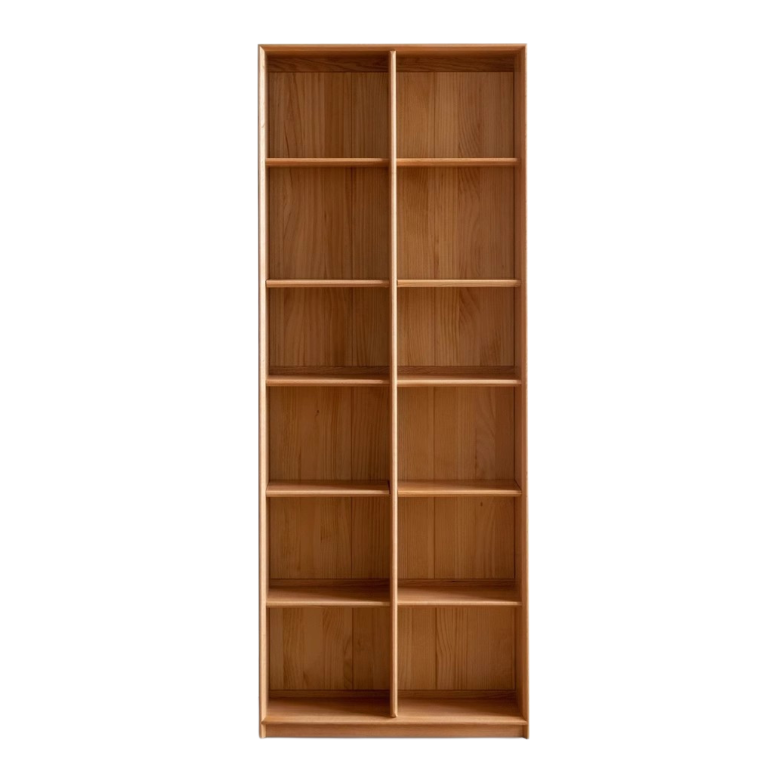 Oak Solid Wood Nordic Style Bookshelf with Floor Storage Cabinet
