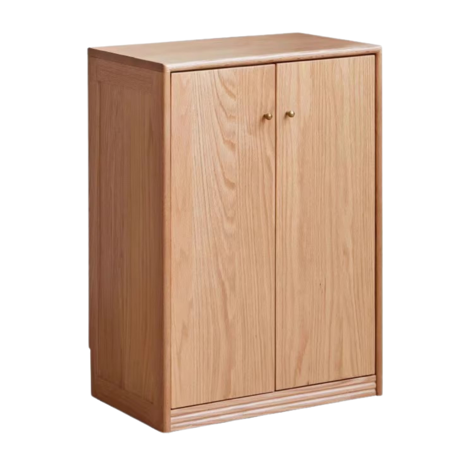 Oak Solid Wood Floor-To-Ceiling Combination Bookshelf, Glass Bookcase