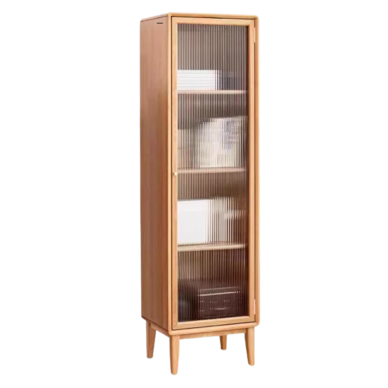 Oak, Beech Solid Wood Side Cabinet, Small Bookcase