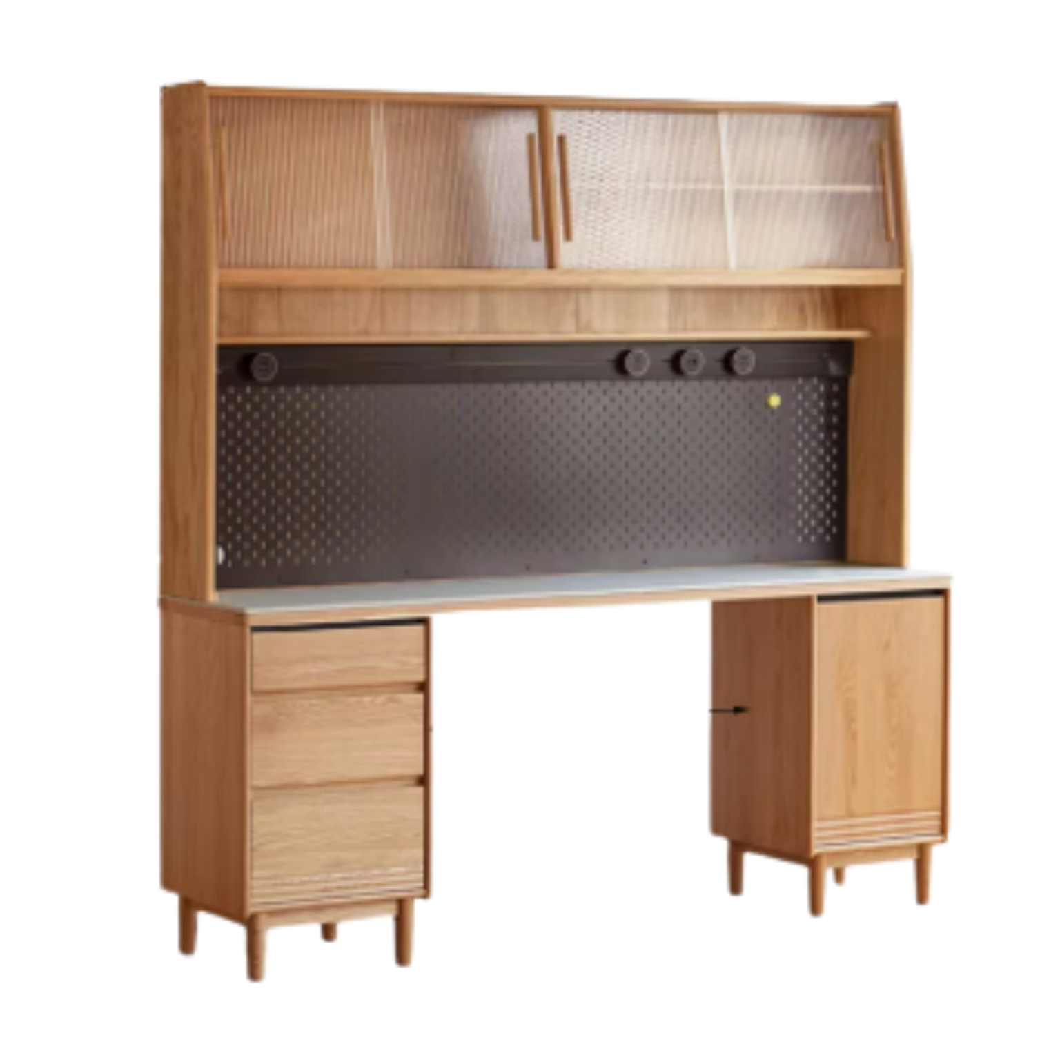 Oak, Ash Solid Wood Modern Rock Board Sideboard