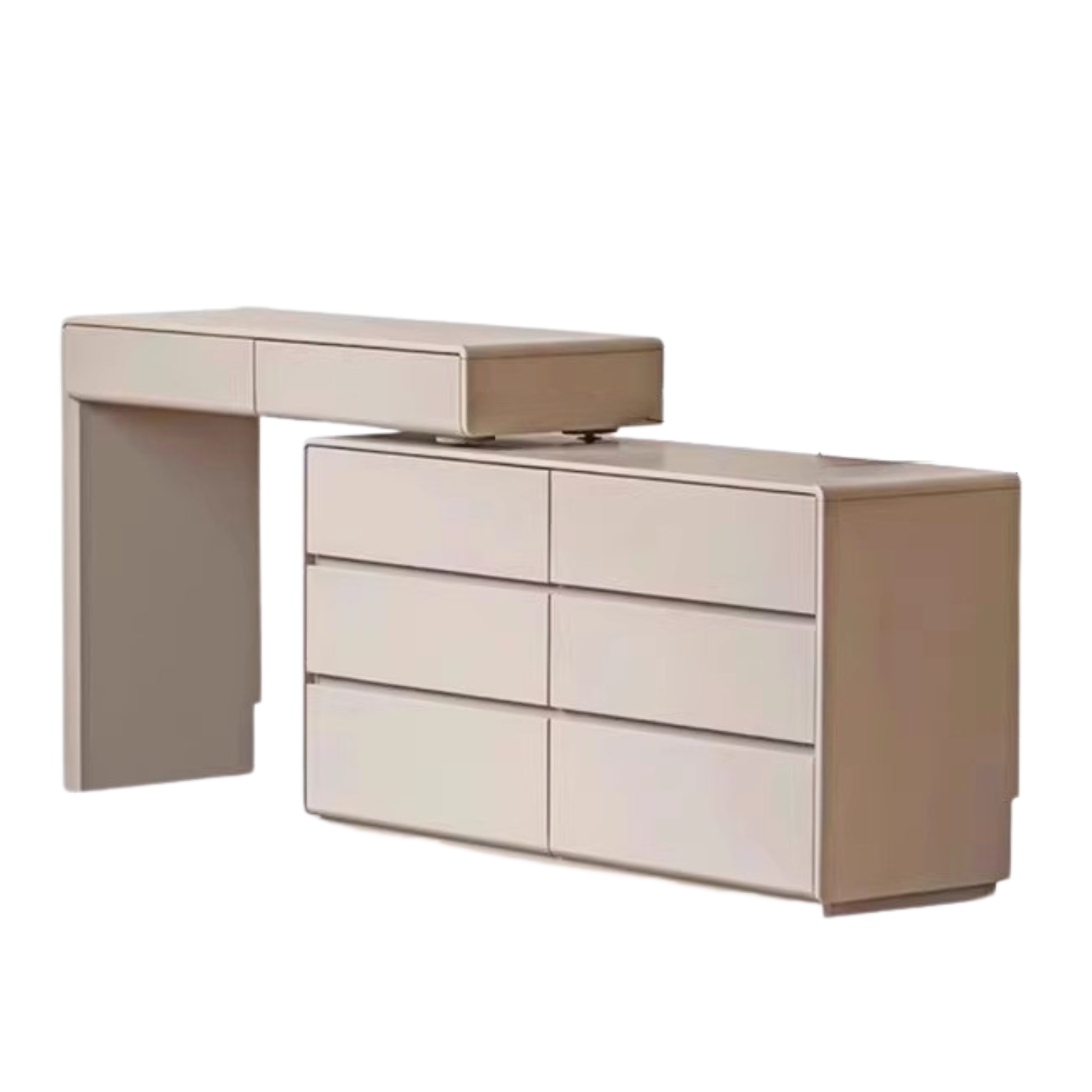 Poplar Solid Wood Retractable Dressing Table Light Luxurious Drawer
