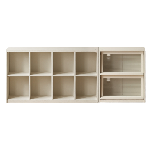 Oak Solid Wood Bookcase Cream Office Desk