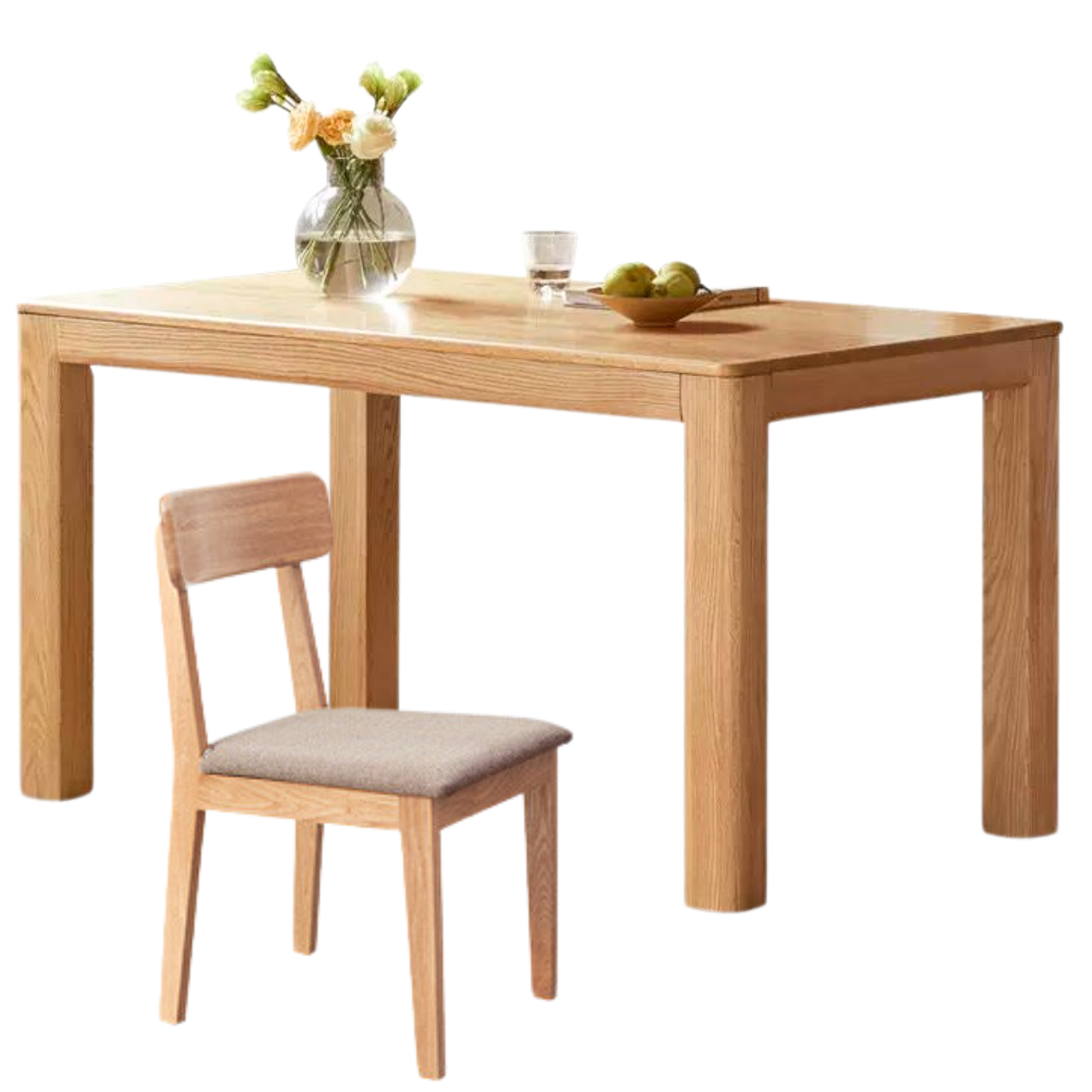 Oak, Red Oak Solid Wood Rectangular Dining Table