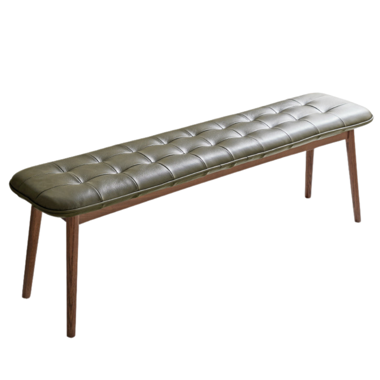 Oak Solid Wood Genuine Leather Bench