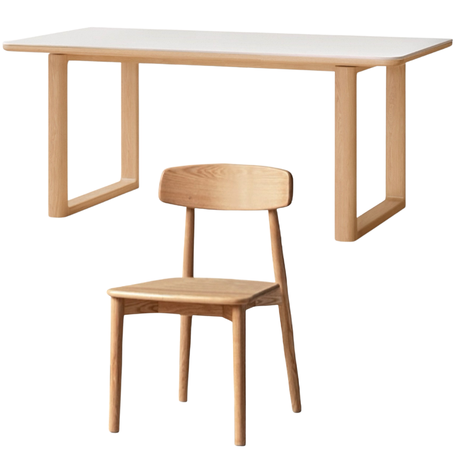 Ash, Oak Solid Wood Rock Board Dining Table