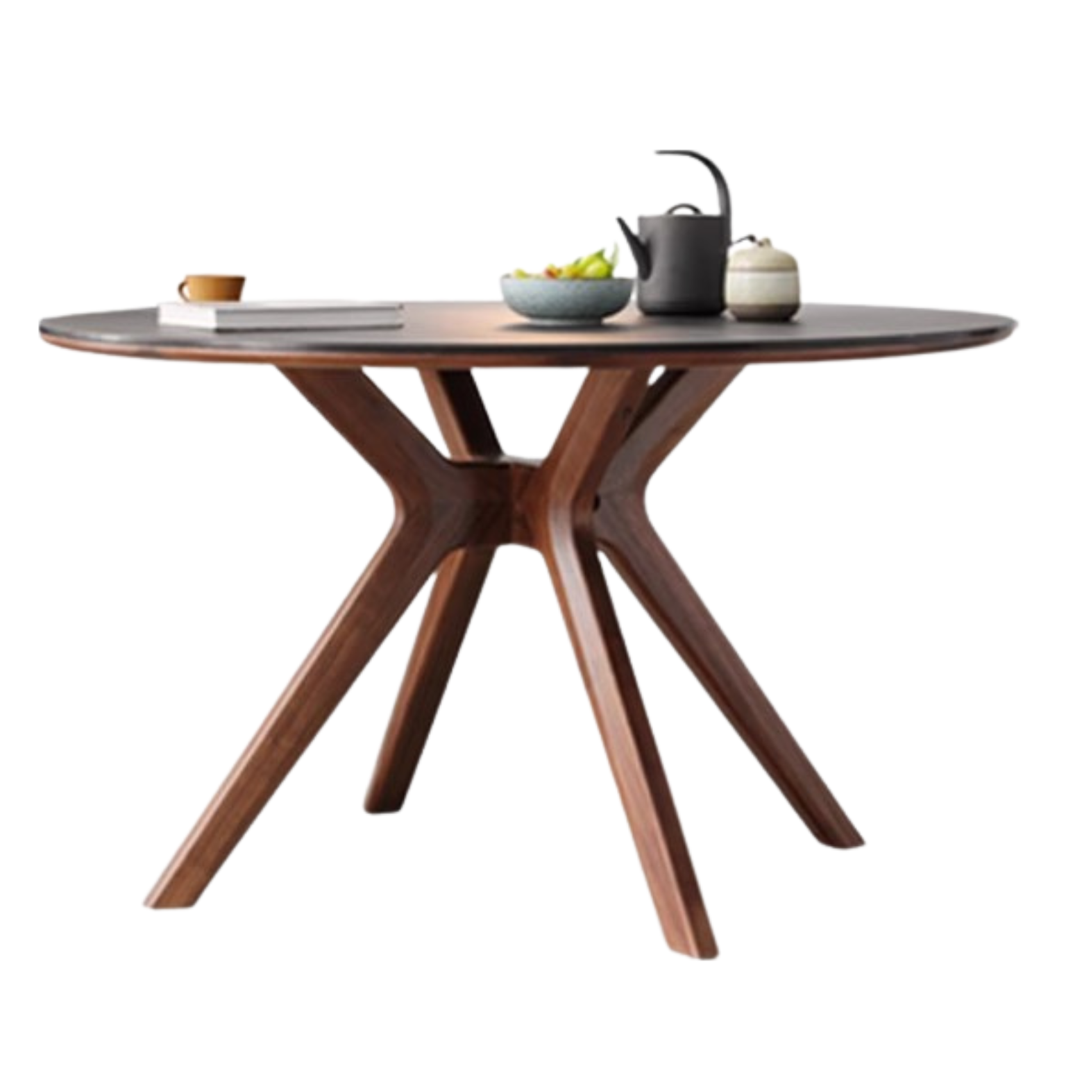 Black Walnut Solid Wood Round Dining Table