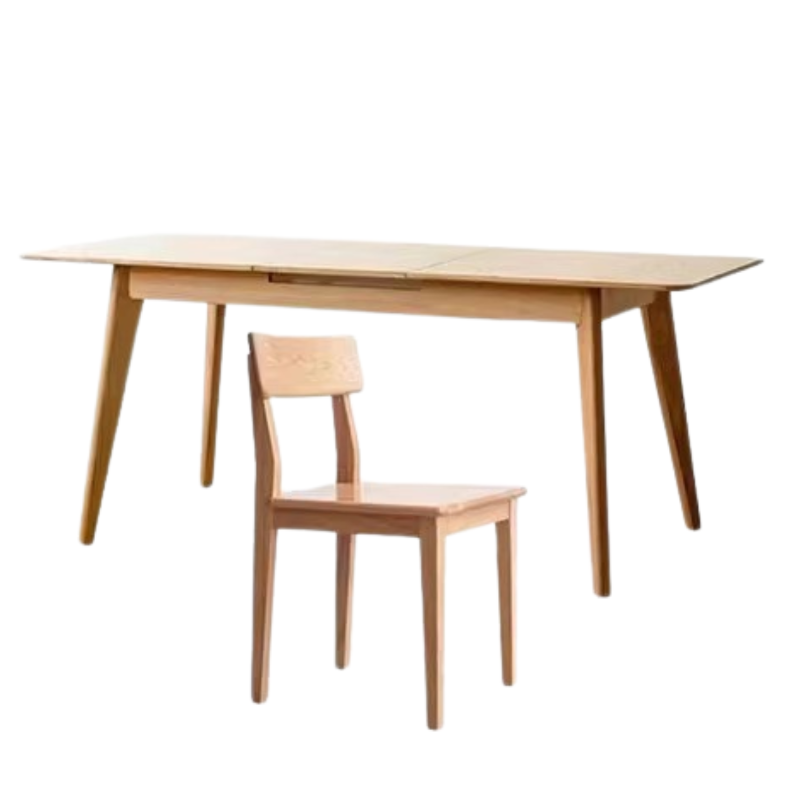 Oak, Ash Solid Wood Nordic Wall-Mounted Retractable Long Dining Table