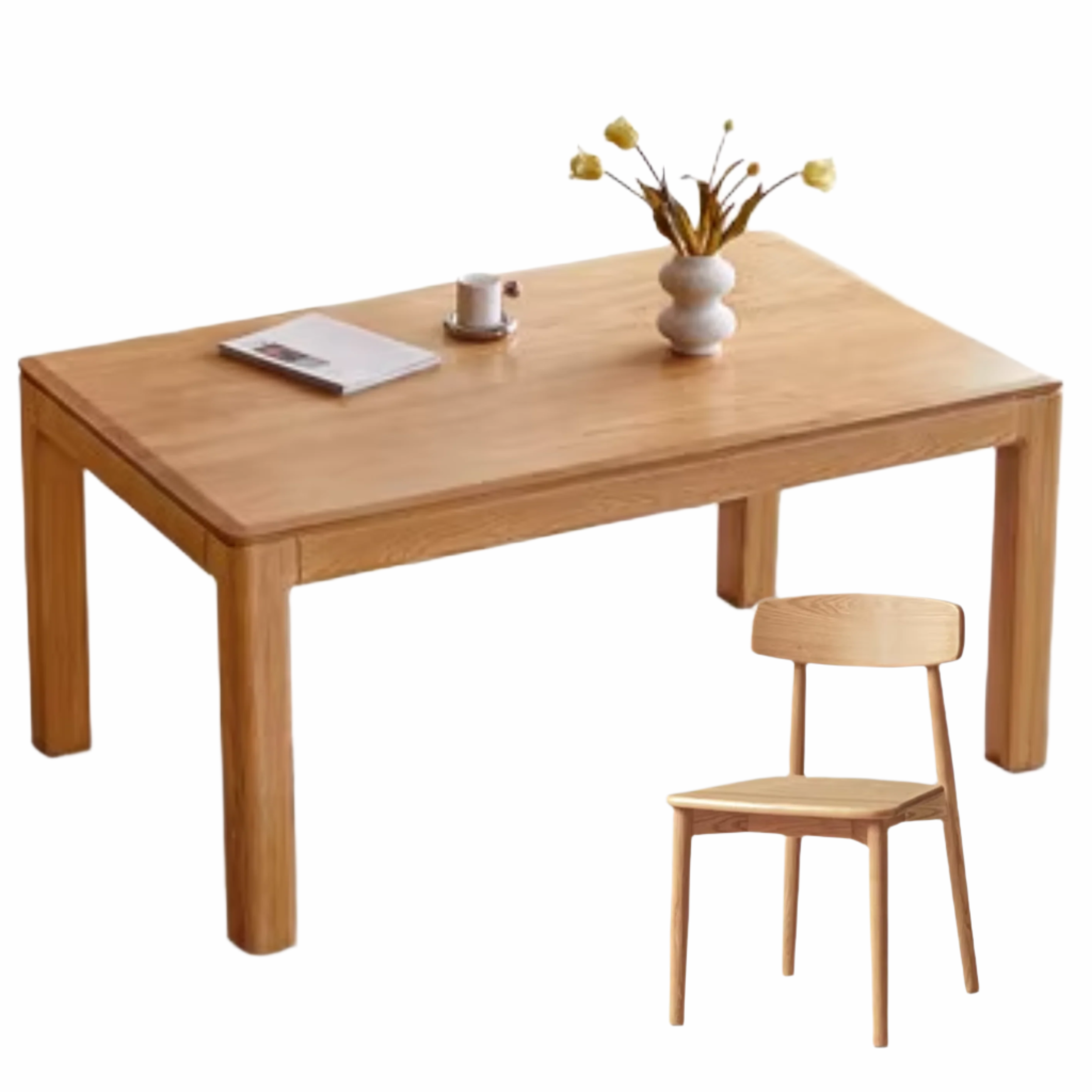 Oak, Red Oak Solid Wood Rectangular Dining Table