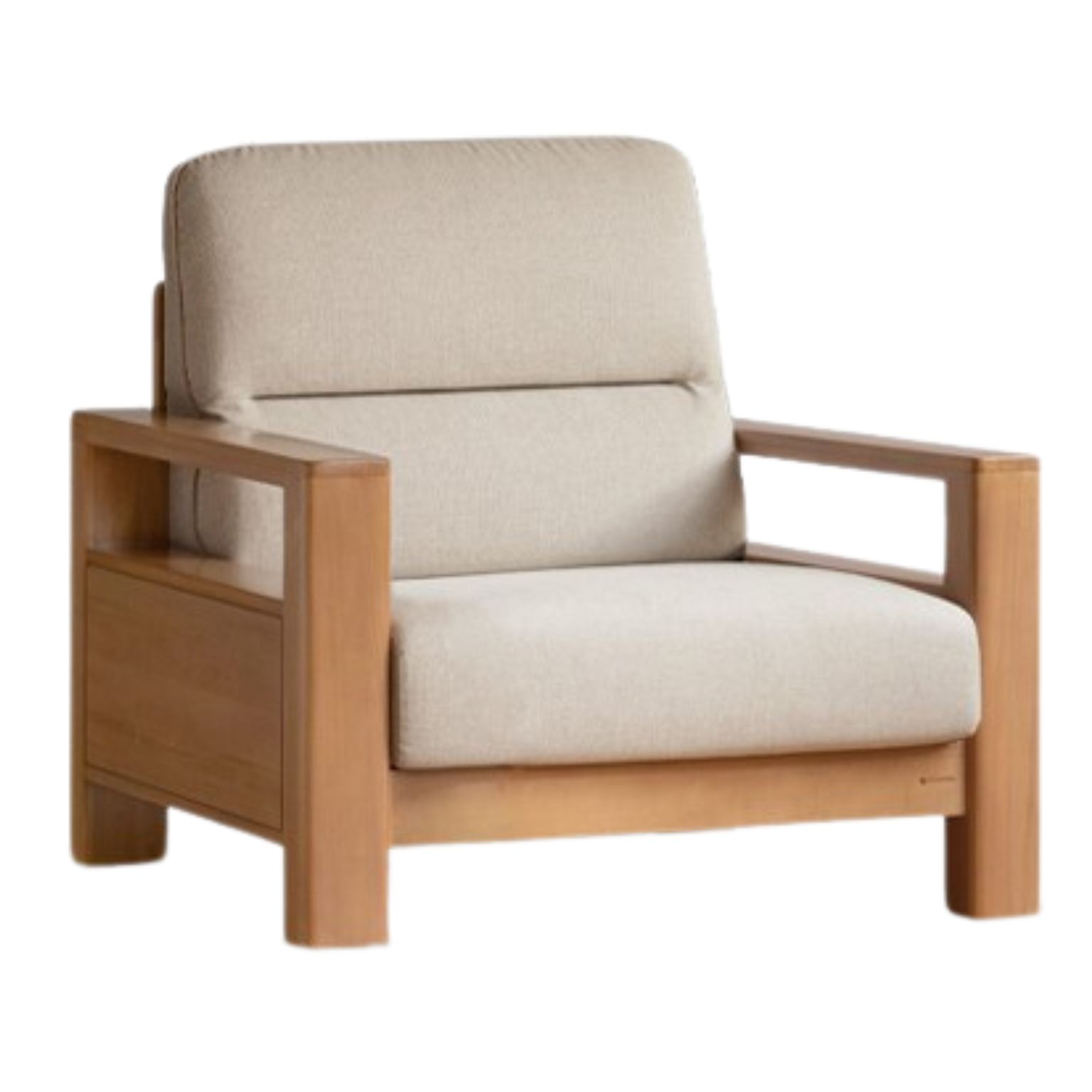 Poplar Solid Wood Sofa Modern Simple High Back Fabric Sofa