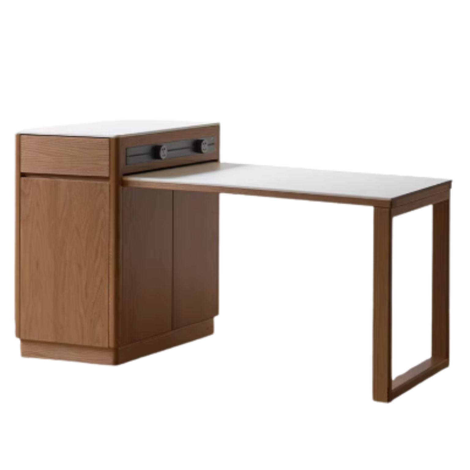 Oak Solid Wood Telescopic Island Rock Plate Dining Table