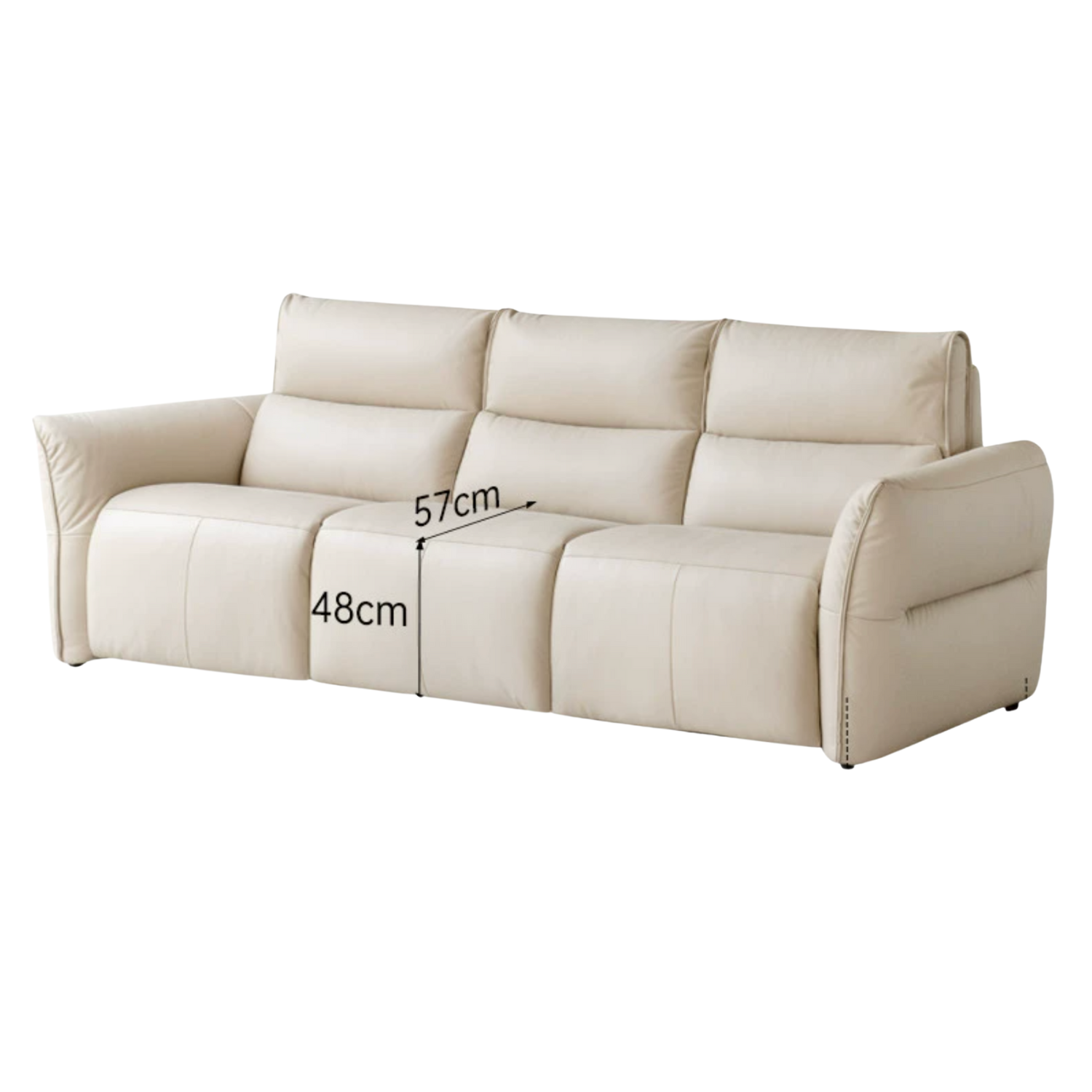 Genuine Leather Sofa Italian Light Luxury Tofu Block Sofa