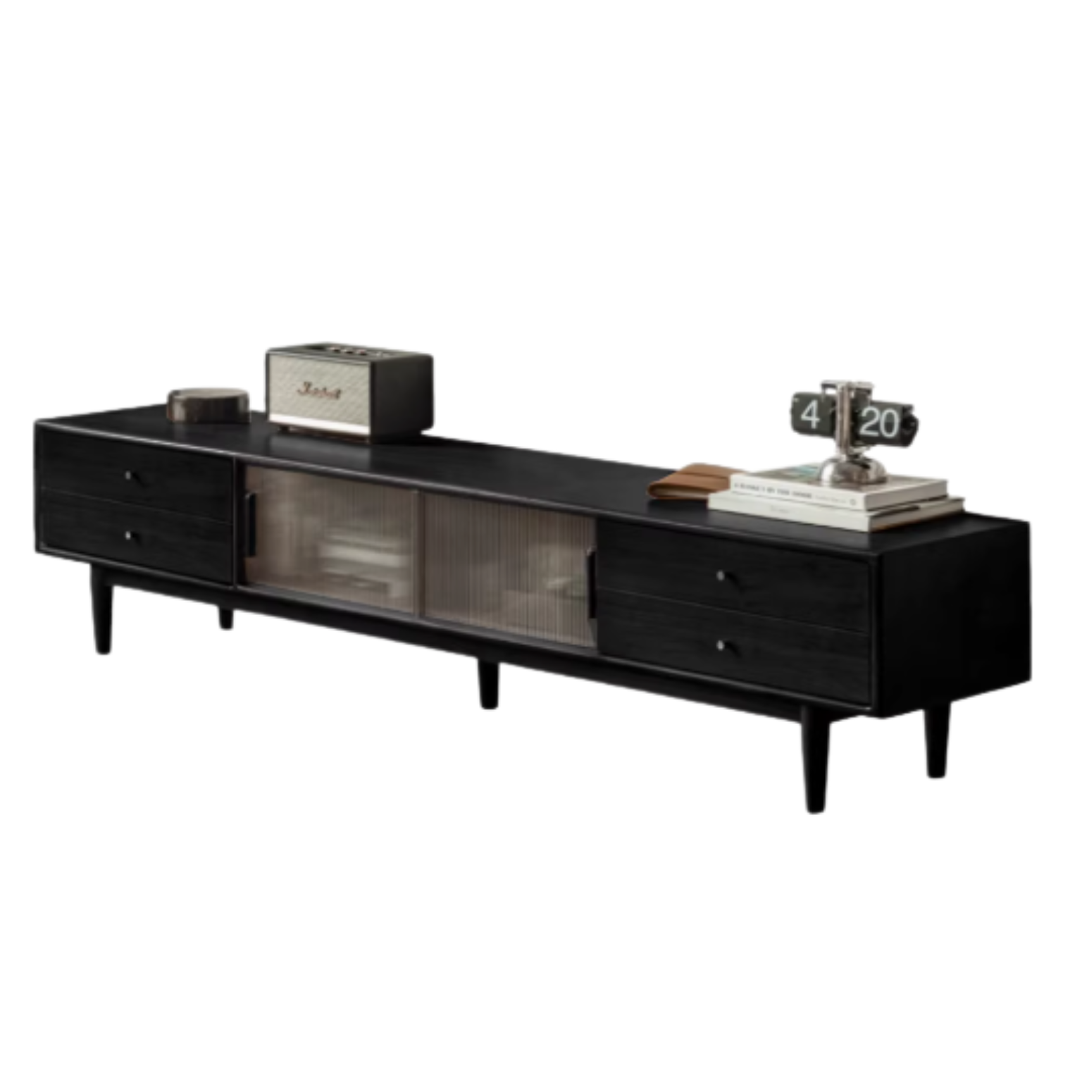 Black Walnut, Rubber, South American walnut Solid Wood Modern TV Cabinet.