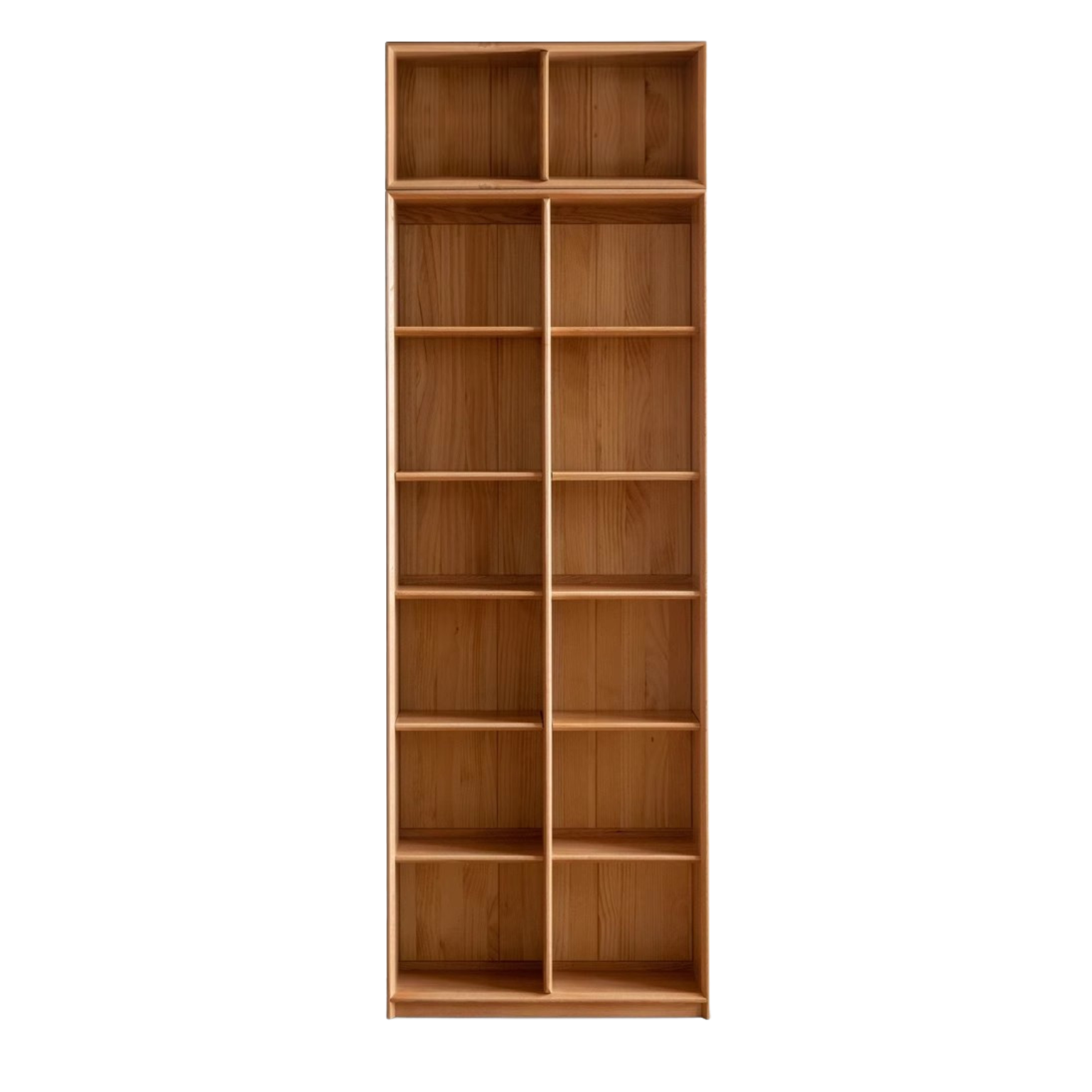 Oak Solid Wood Nordic Style Bookshelf with Floor Storage Cabinet