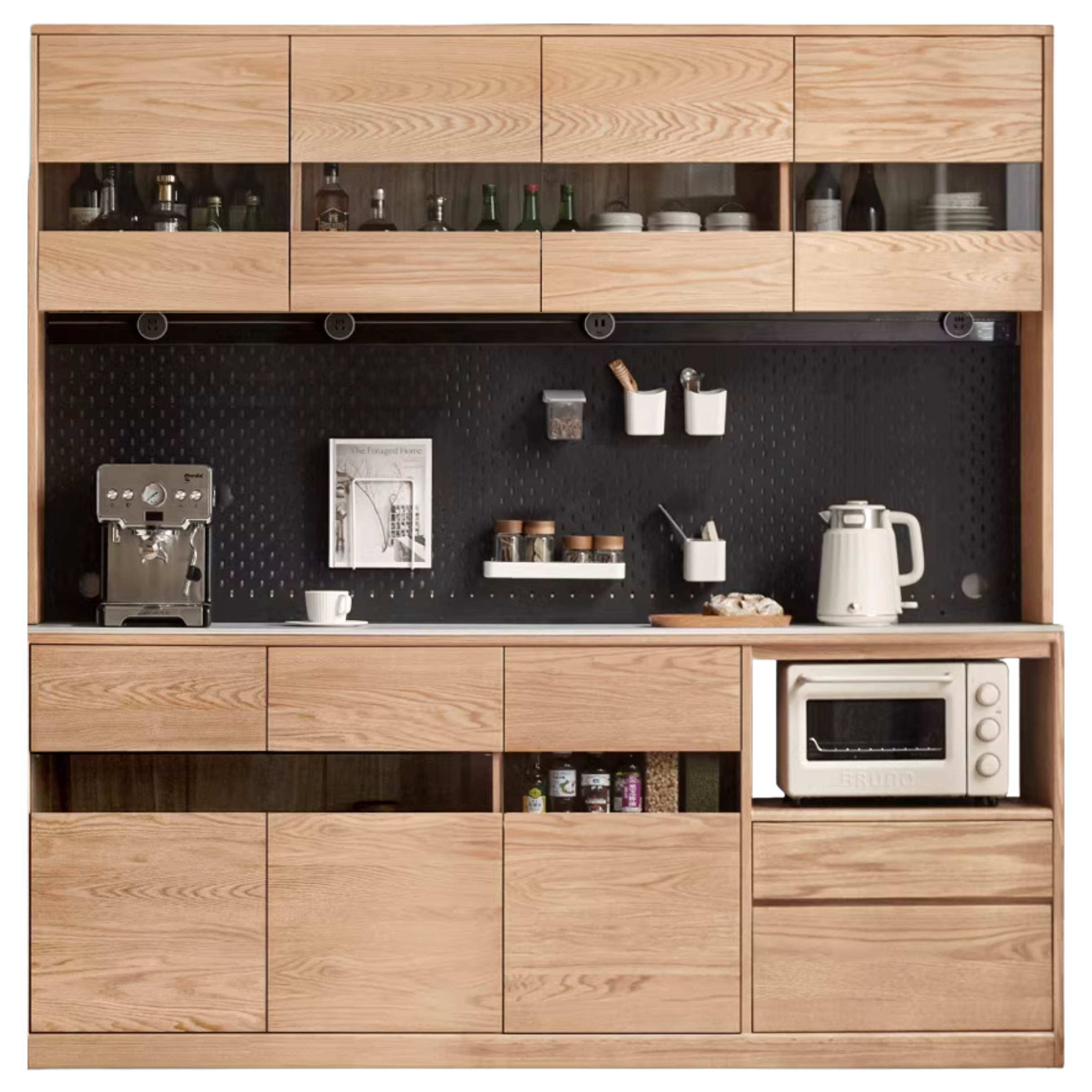 Oak, Ash Solid Wood Nordic Sideboard Slate Top