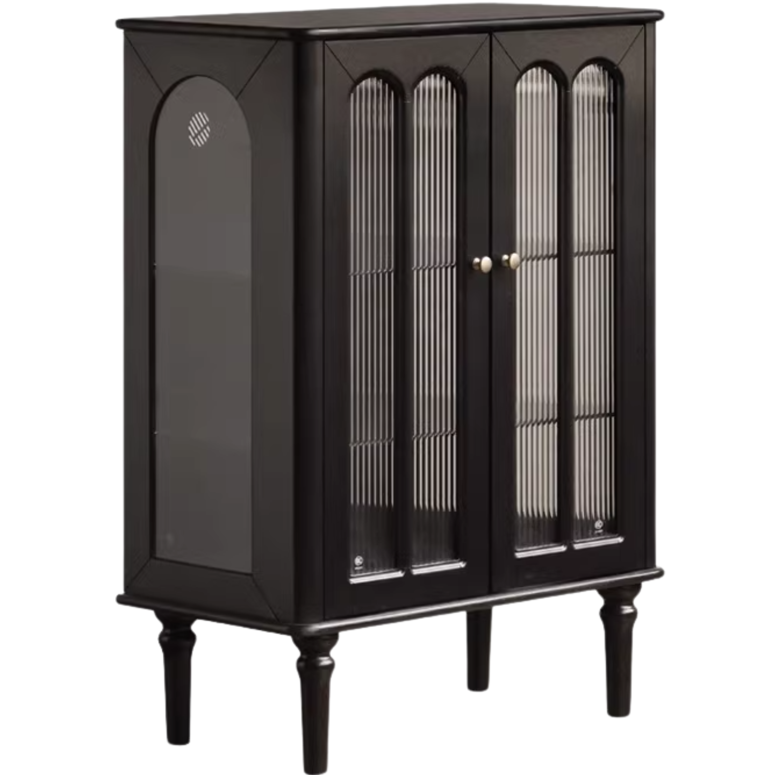 Solid Rubberwood French Retro Side Cabinet.