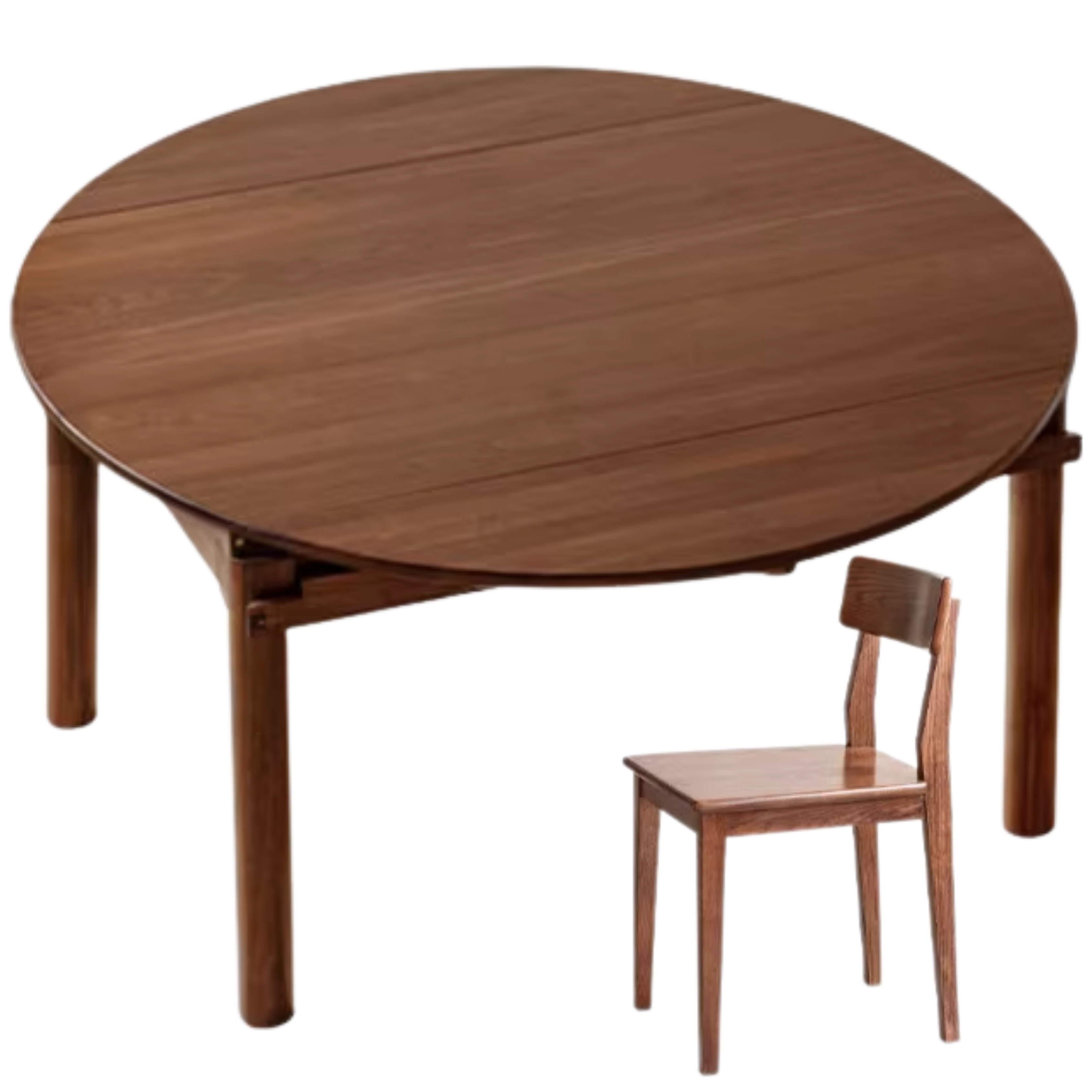 Ash, Oak, Black Walnut Solid Wood Folding Dining Table