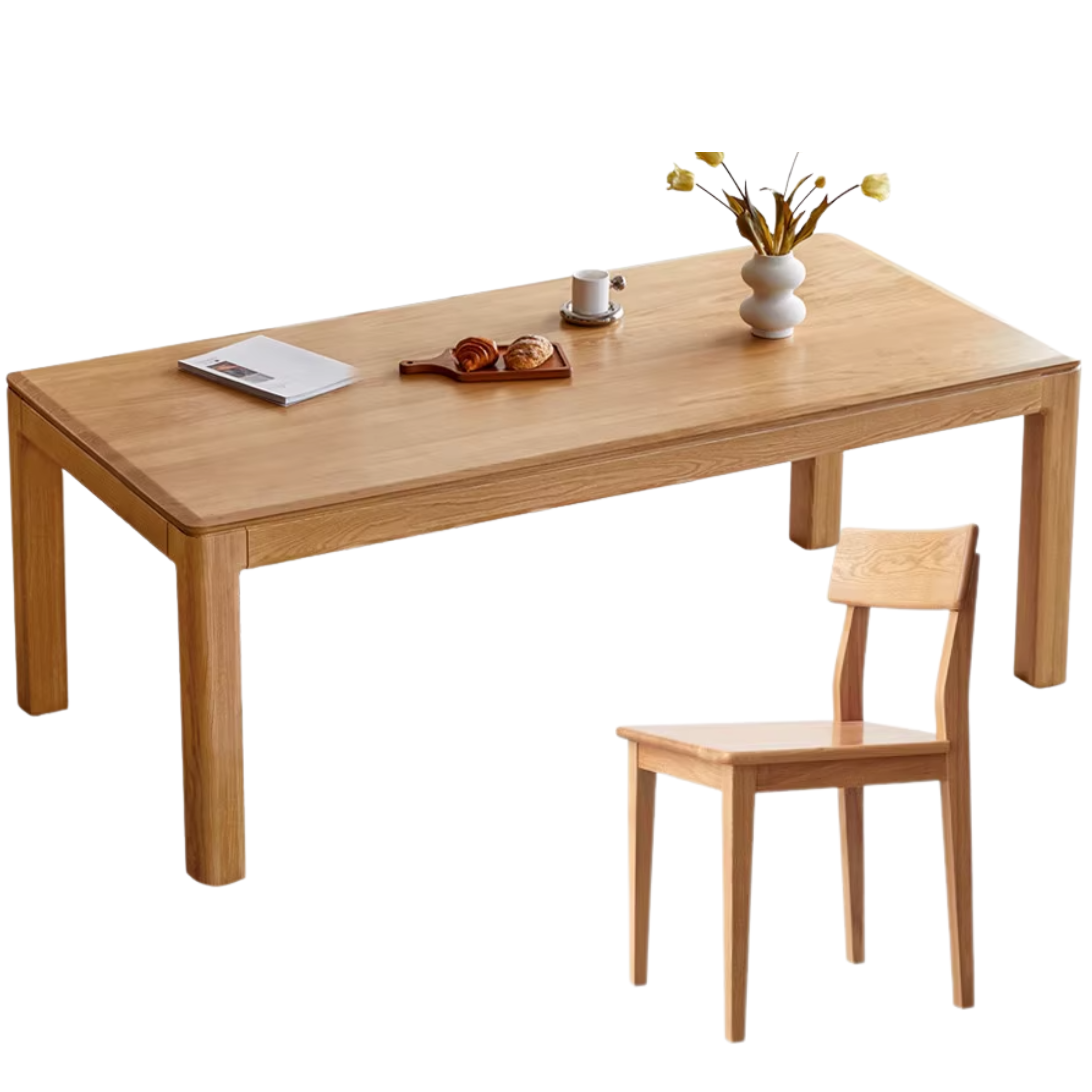 Oak, Ash Solid Wood Long Dining Table