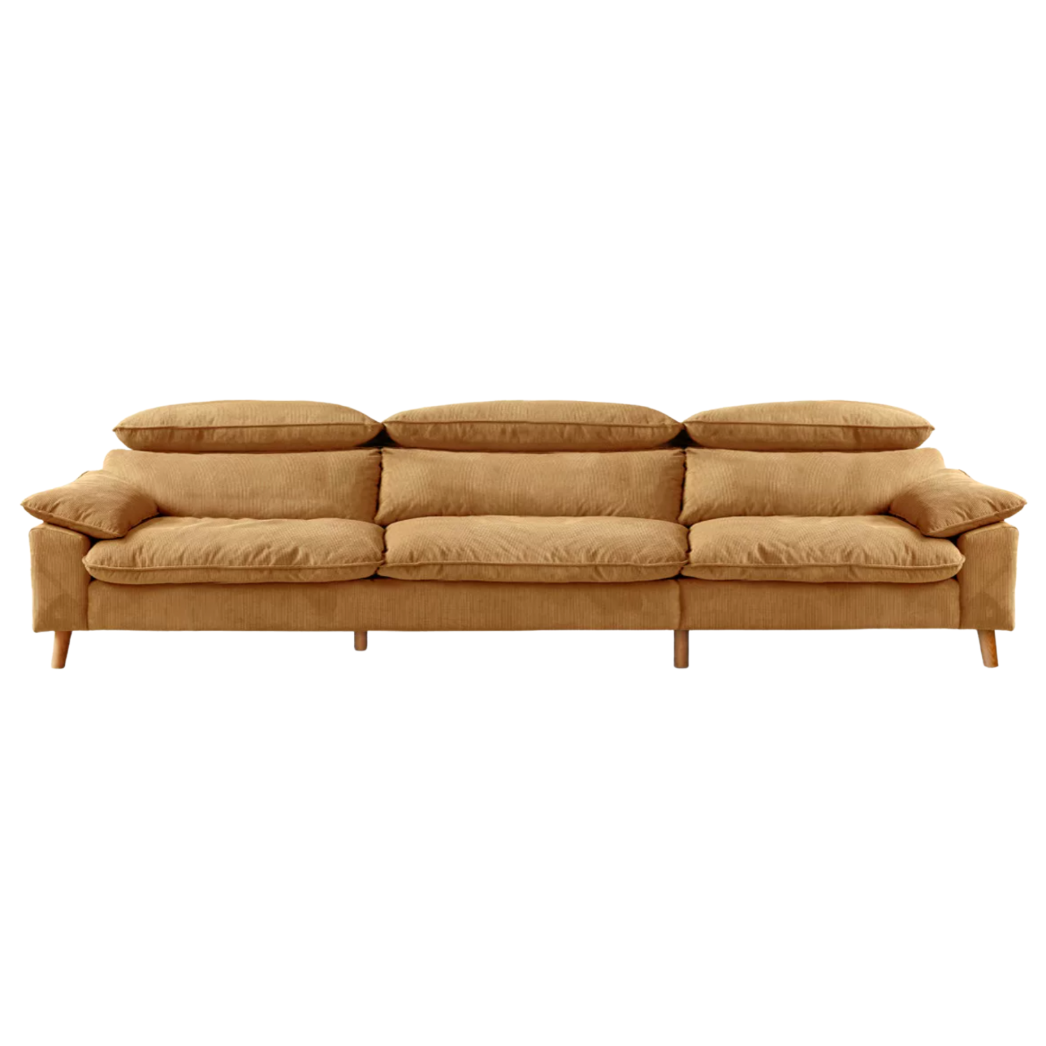 Fabric High Back Straight Sofa Modern.