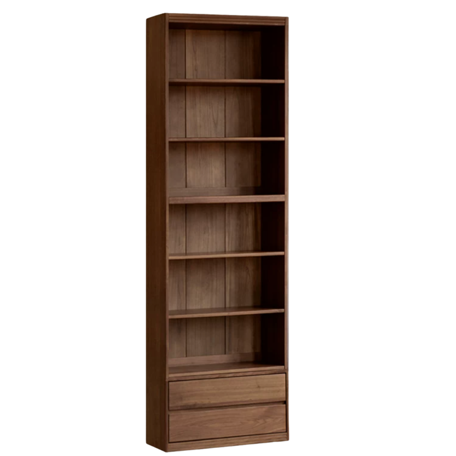 Black Walnut, Oak, Ash Solid Wood Floor-Standing Bookcase with Luxury Storage Cabinet