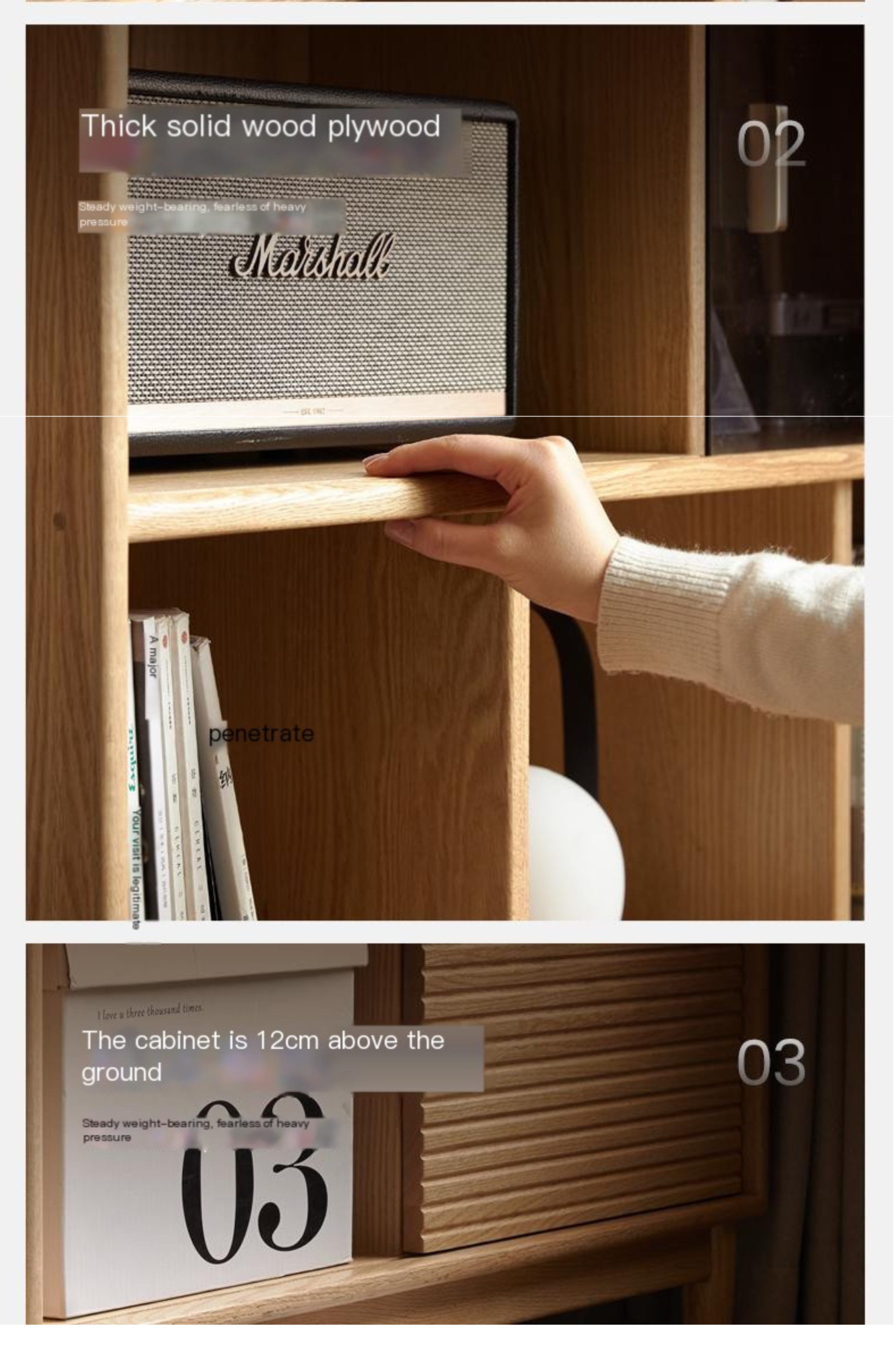 Oak Solid Wood Modern Bookcase