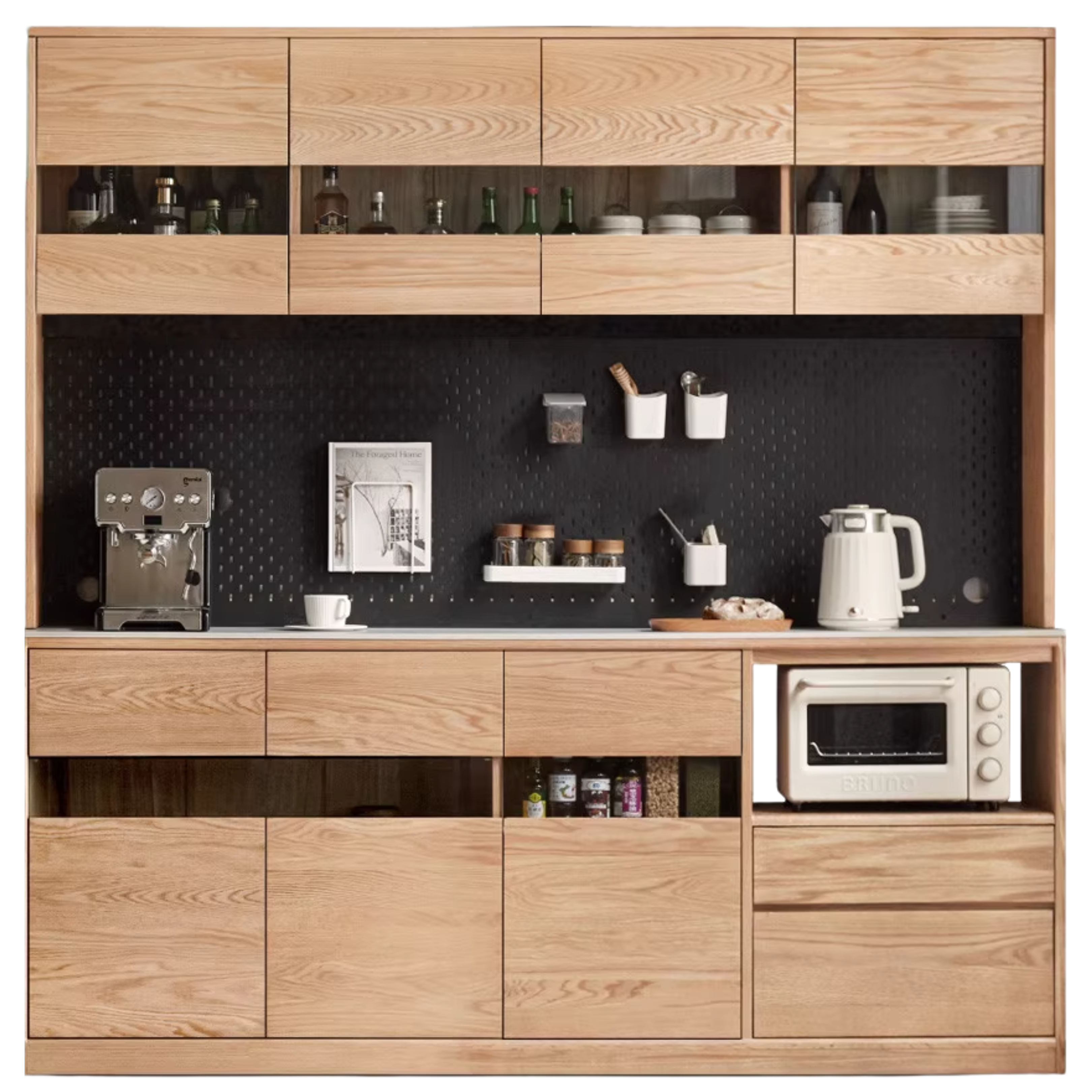 Oak, Ash Solid Wood Nordic Sideboard Slate Top
