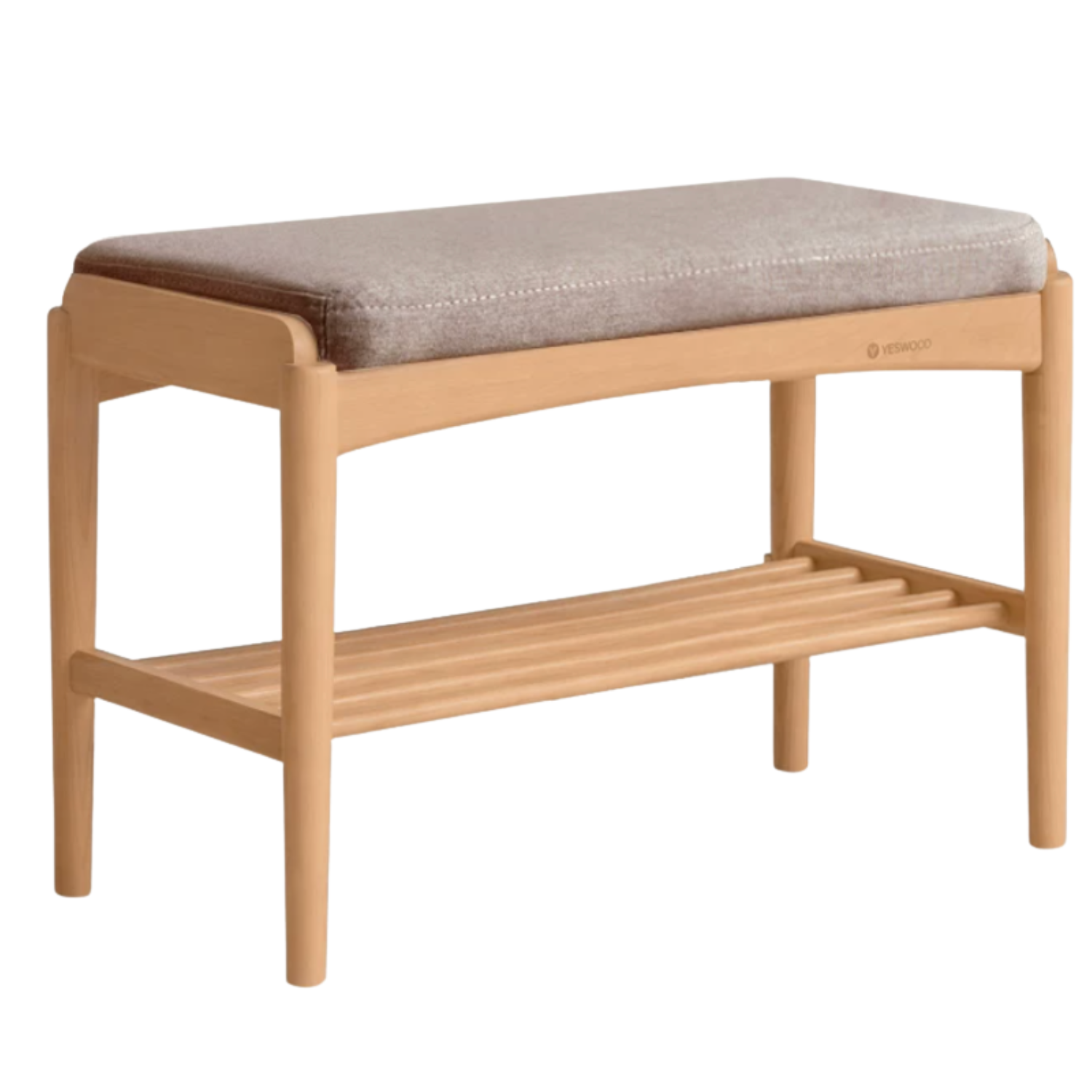 Back Walnut, Oak, Beech, Cherry Solid Wood Shoe Storage Bench