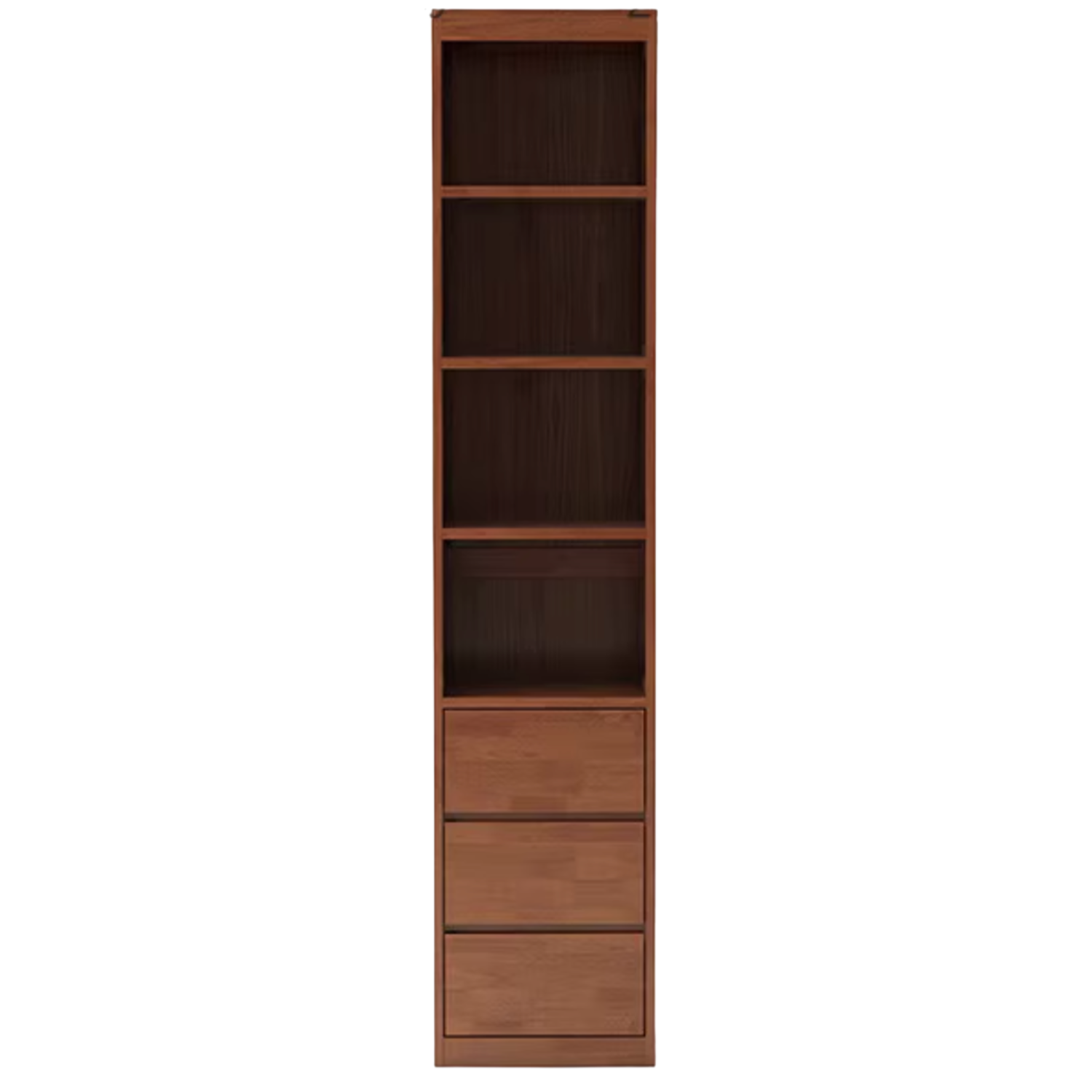 Solid Rubberwood, Oak Solid Wood Bookcase Modern With Glass Door