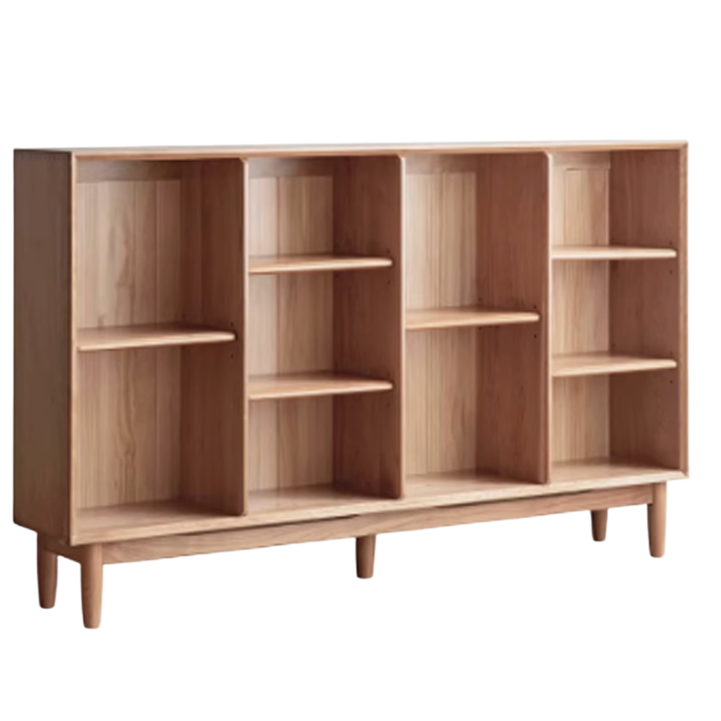 Oak, Ash Solid Wood Integrated Display Bookcase.