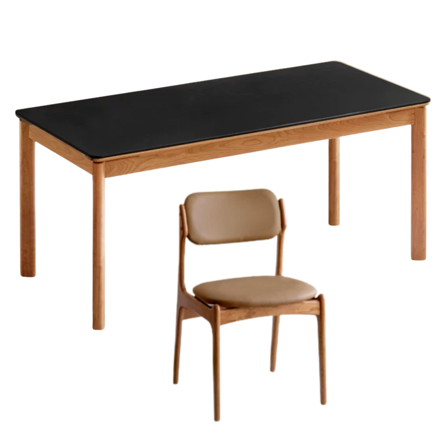 Cherry Solid Wood Rock Board Dining Table