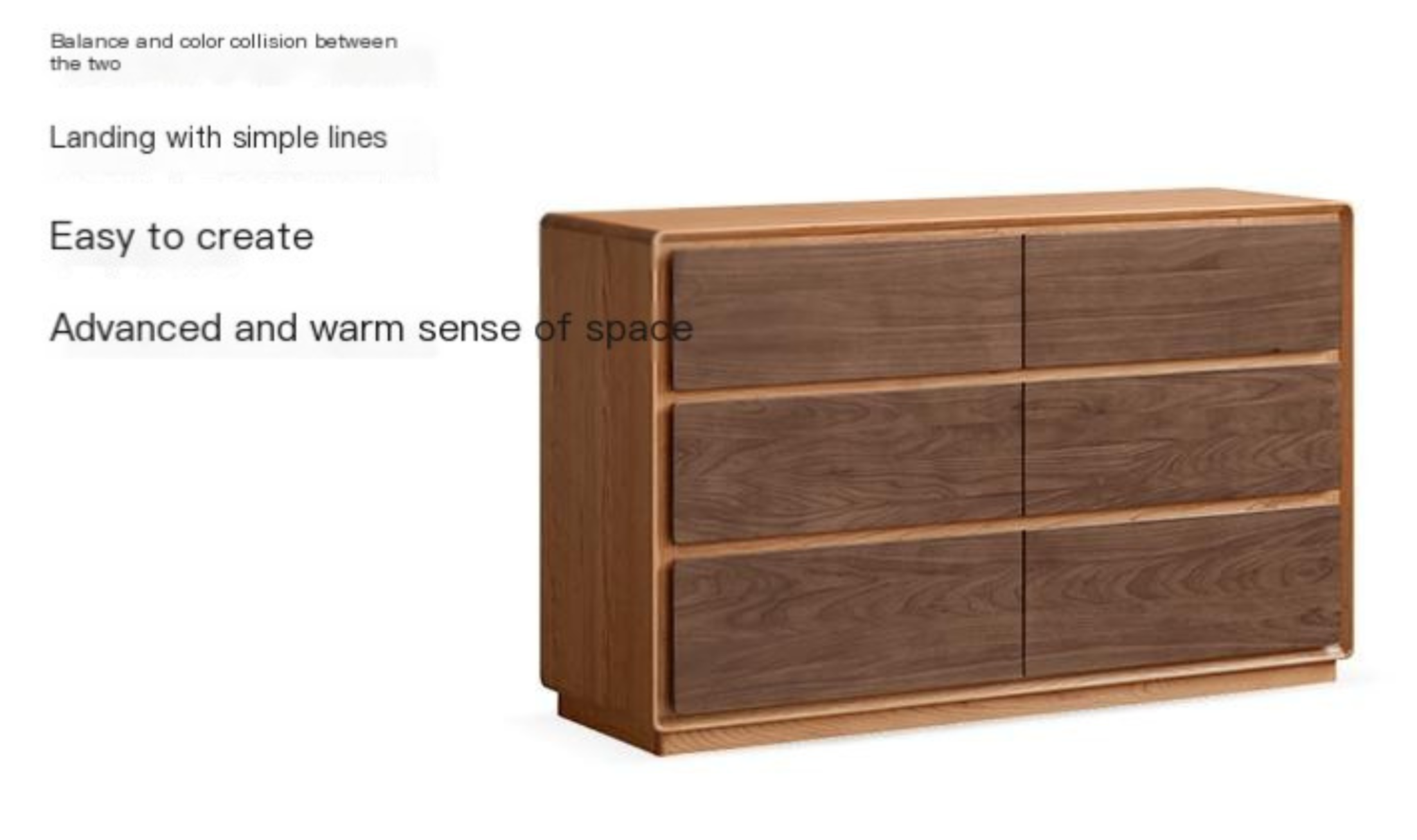 Black Walnut, Cherry Solid Wood Modern Drawer Cabinet.