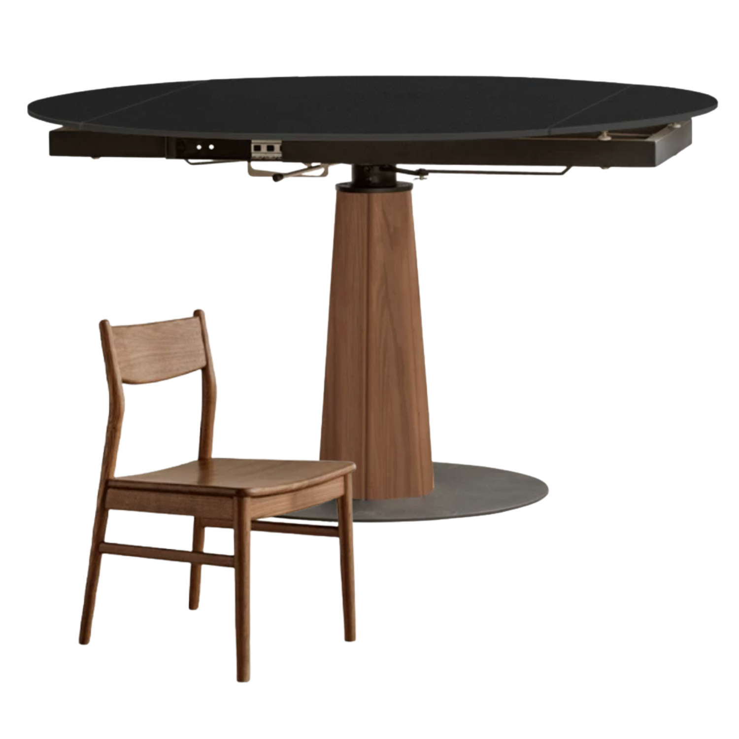 Cherry, Black Walnut, Ash Solid Wood Folding Retro Rock Plate Dining Table