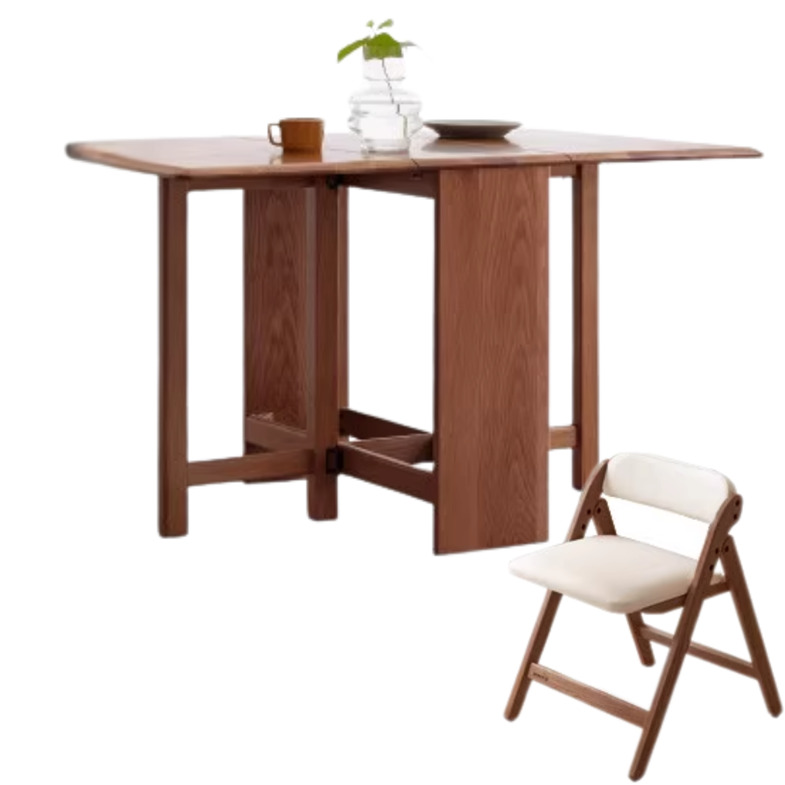 Oak Solid Wood Retractable Dining Table