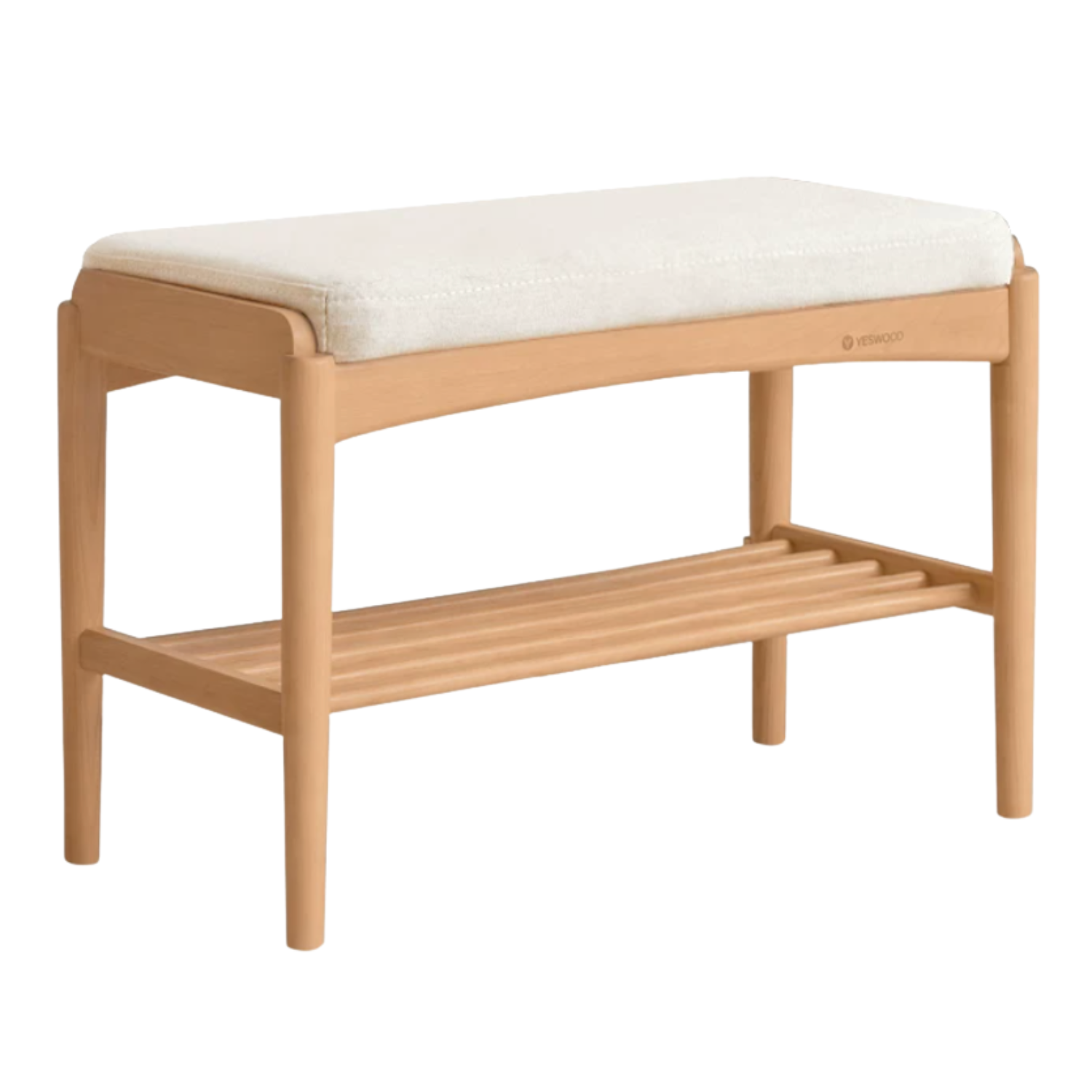 Back Walnut, Oak, Beech, Cherry Solid Wood Shoe Storage Bench