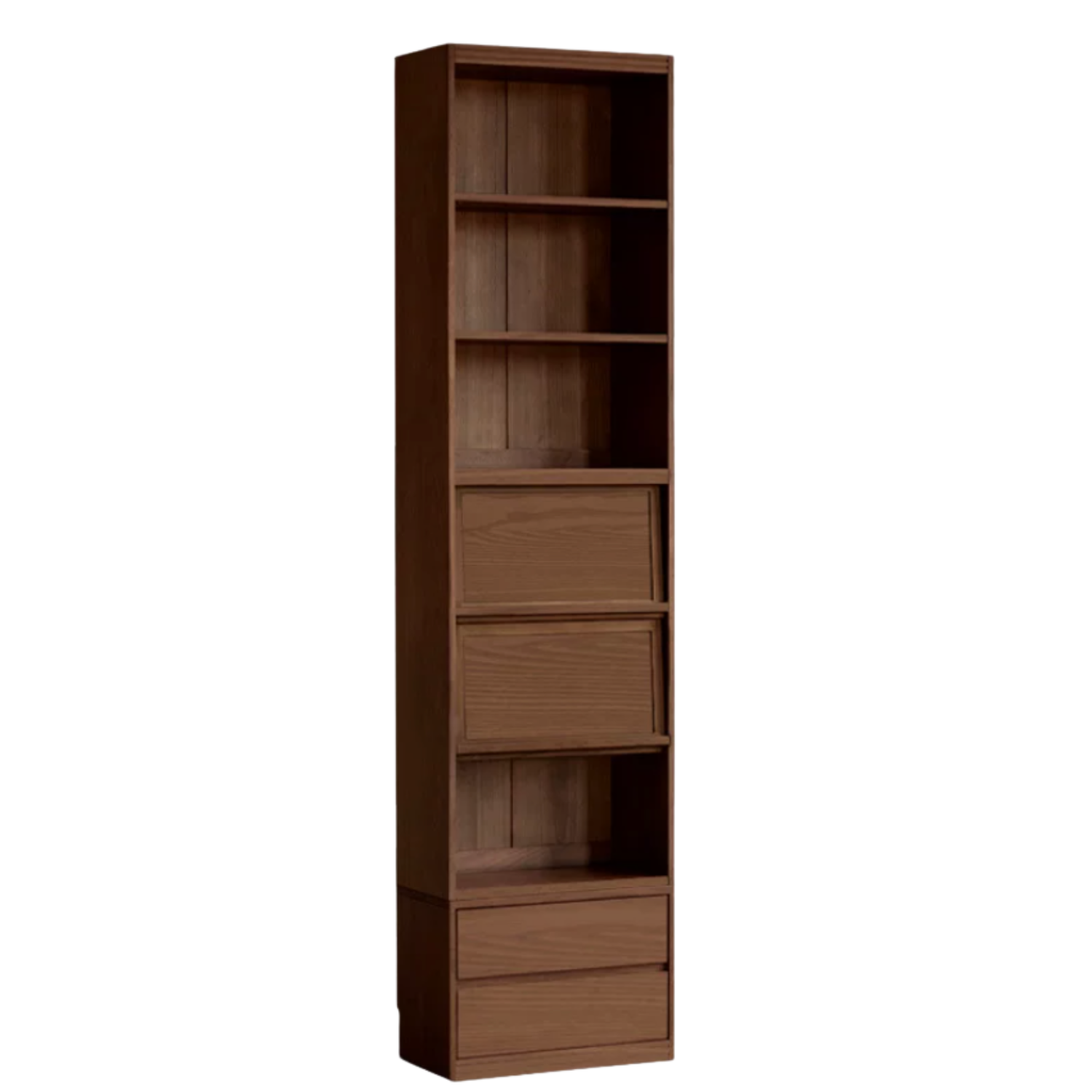 Black Walnut, Oak, Ash Solid Wood Floor-Standing Bookcase with Luxury Storage Cabinet