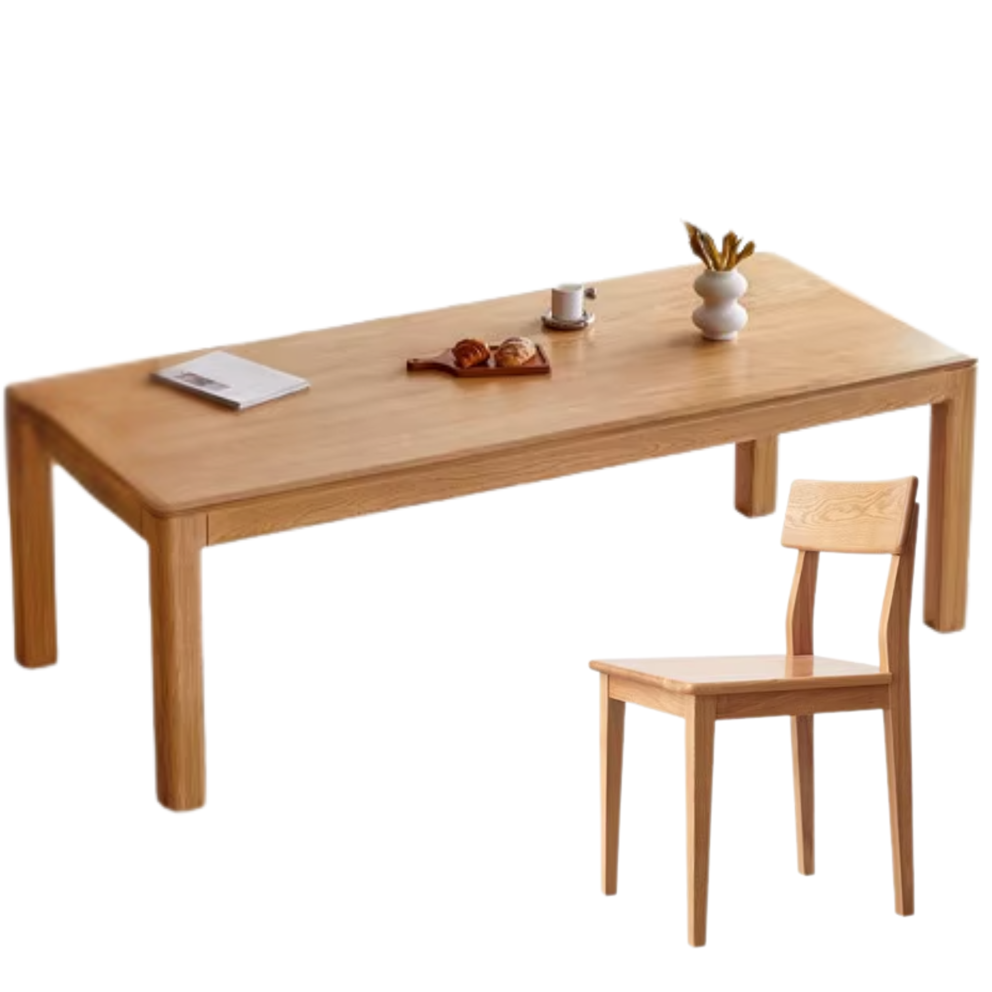 Oak, Ash Solid Wood Long Dining Table