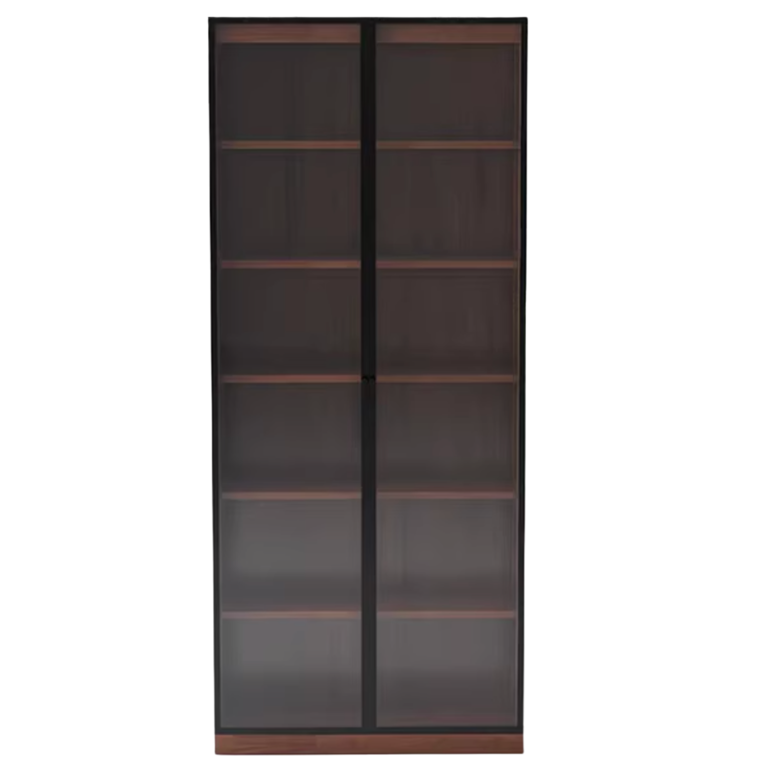 Solid Rubberwood, Oak Solid Wood Bookcase Modern With Glass Door