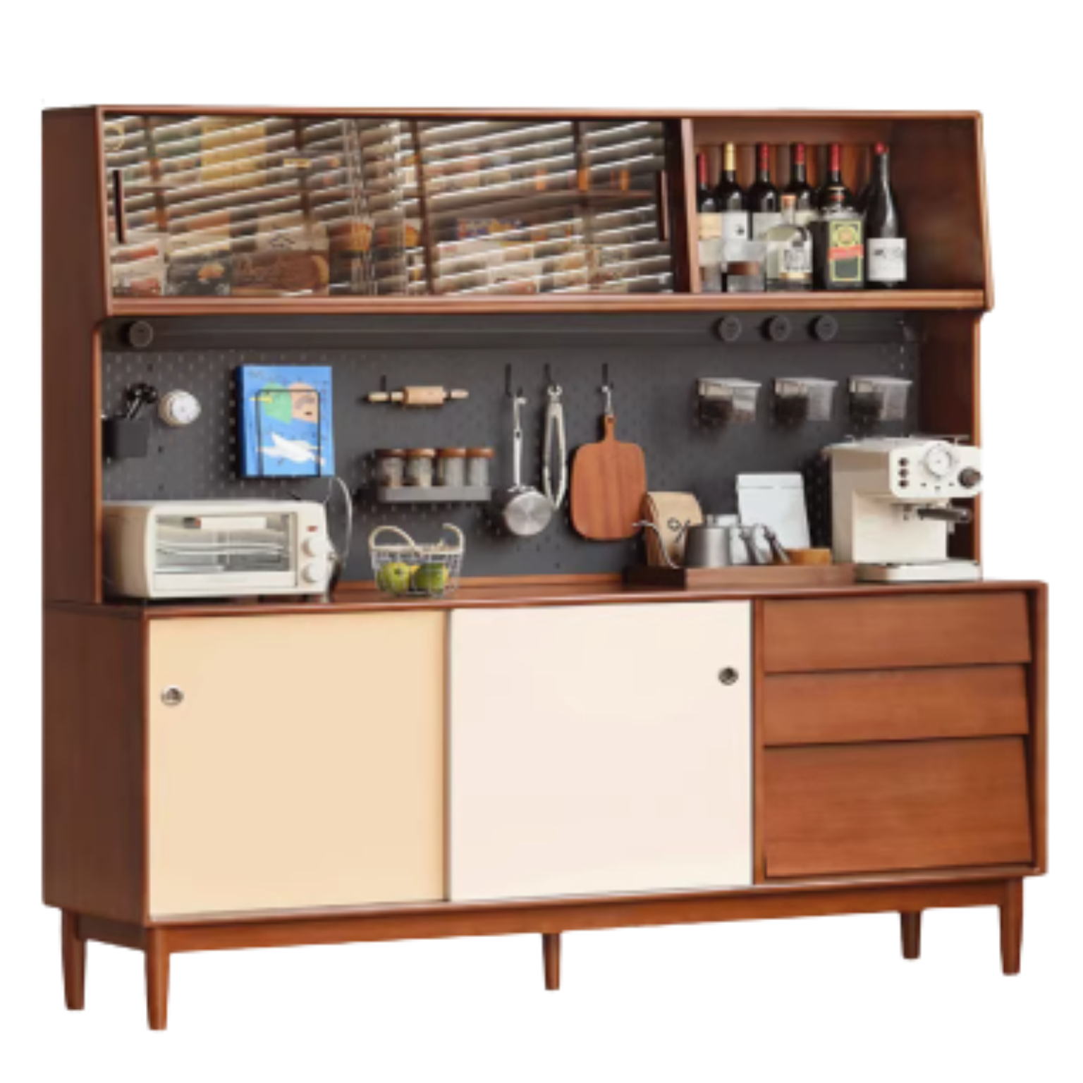 Poplar Solid Wood Retro Sideboard.