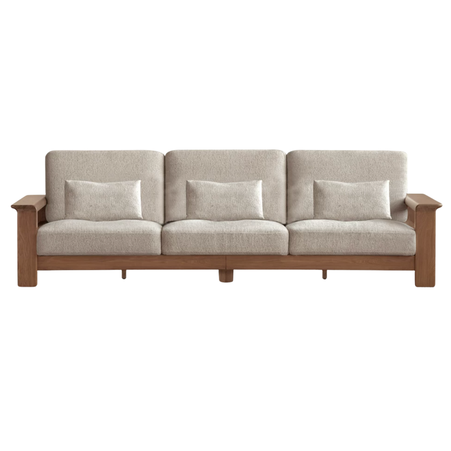 Black Walnut Solid Wood, Ash, Sandalwood, Genuine Leather, fabrics Designer Sofa with Deep, Structured Silhouette