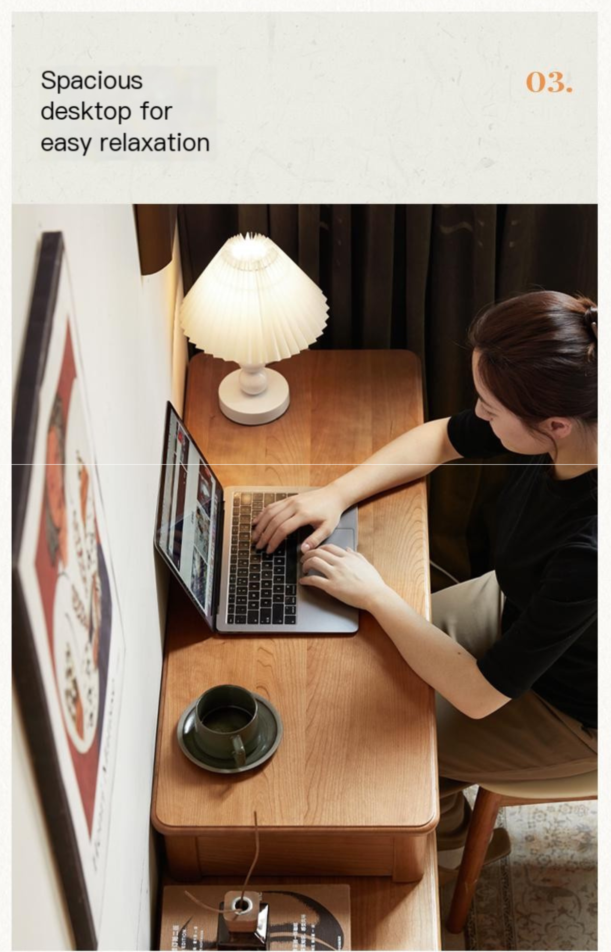 Cherry Solid Wood Medieval Style Retractable Vanity Table.