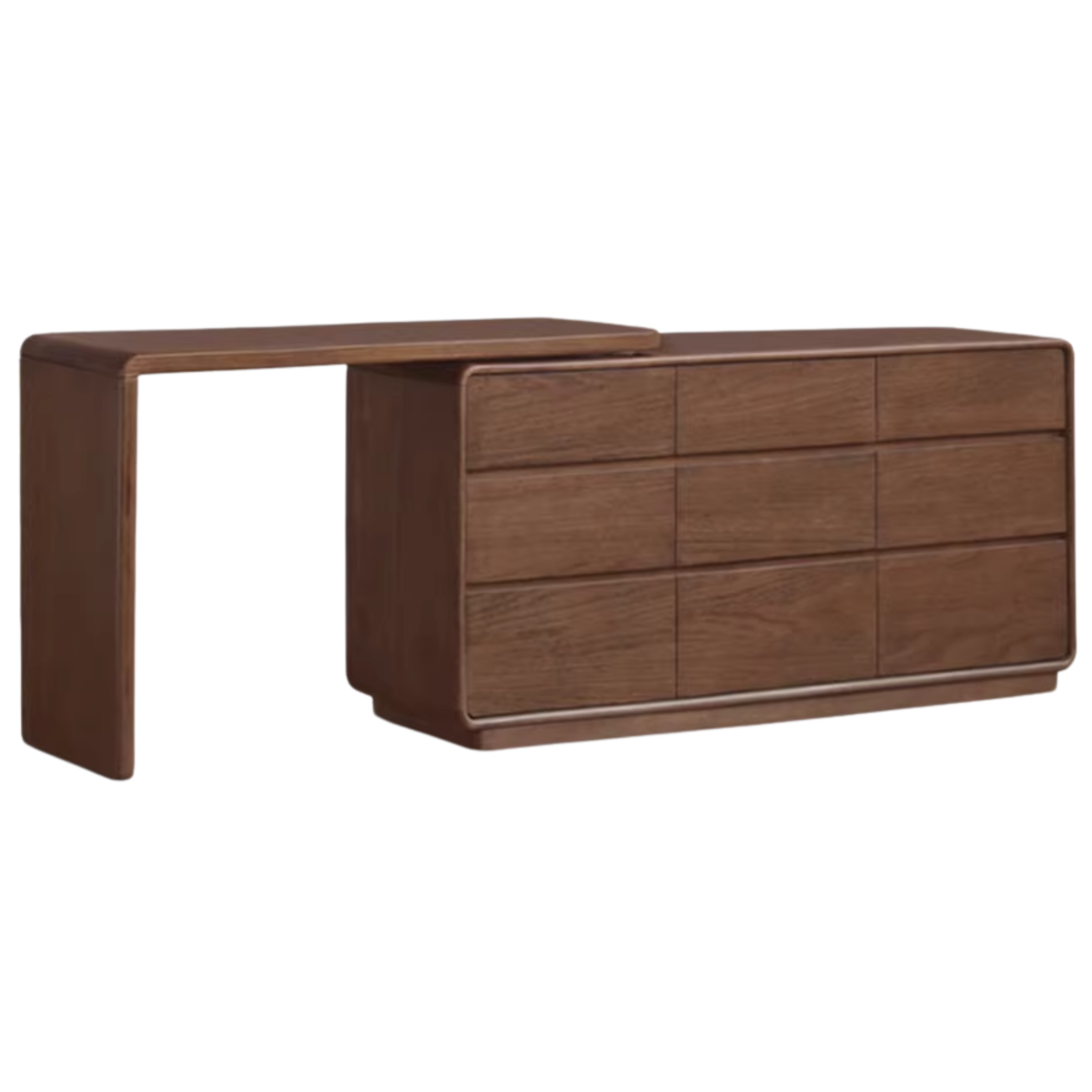 Black Walnut, Golden Sandalwood Telescopic Dressing Table.