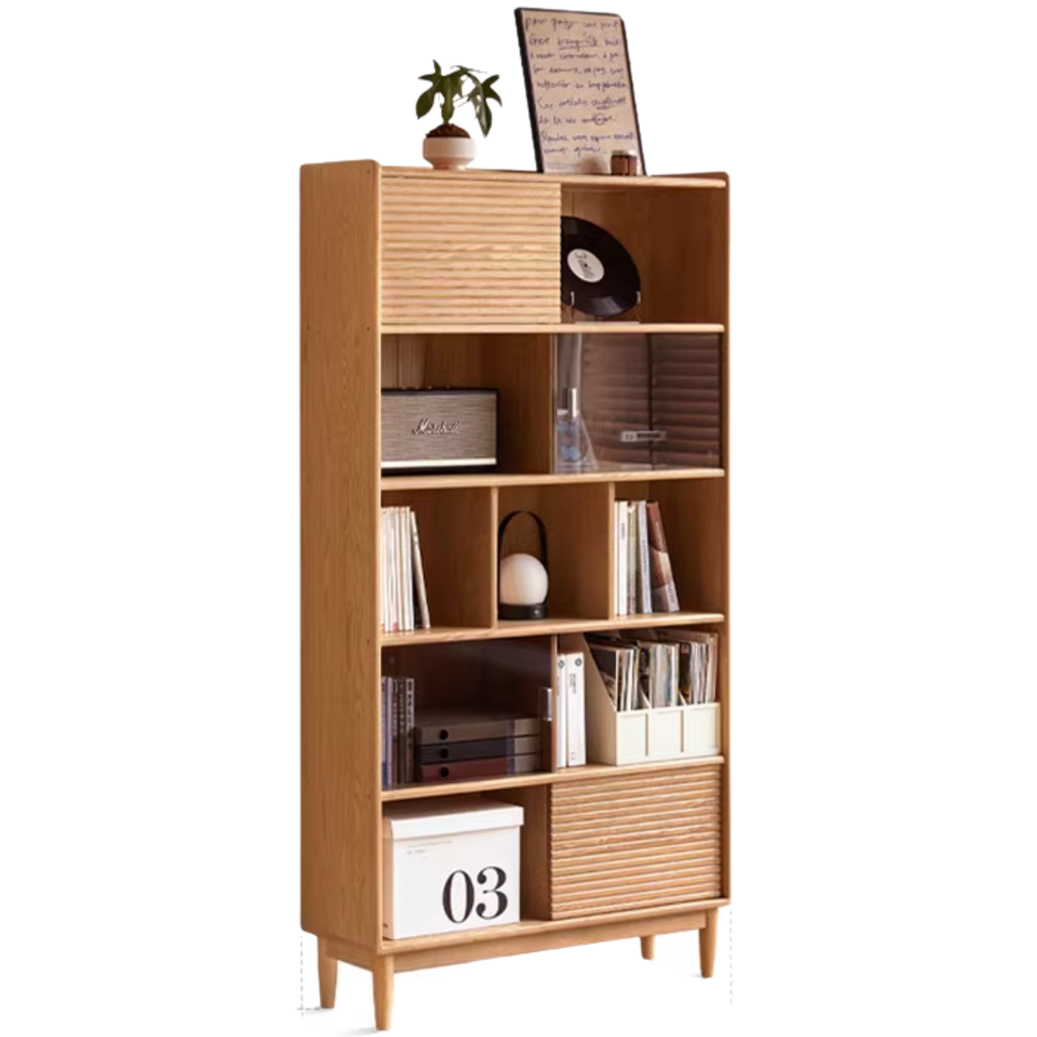 Oak Solid Wood Modern Bookcase