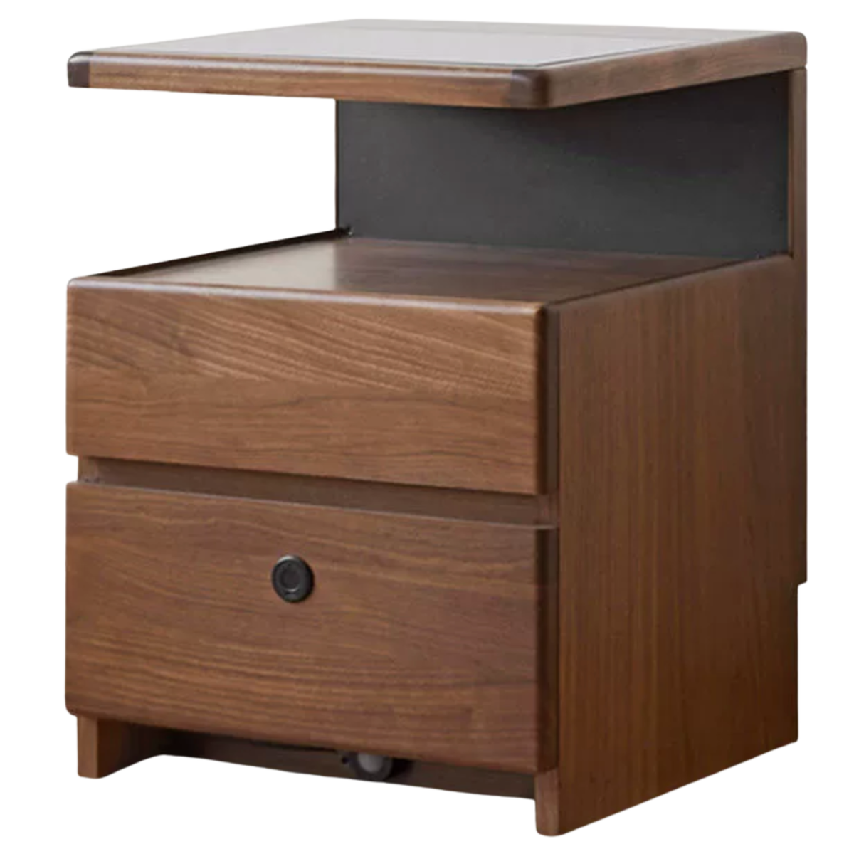Black Walnut, Cherry, Sandalwood Solid Wood Wireless Charging with Lock Smart Nightstand.