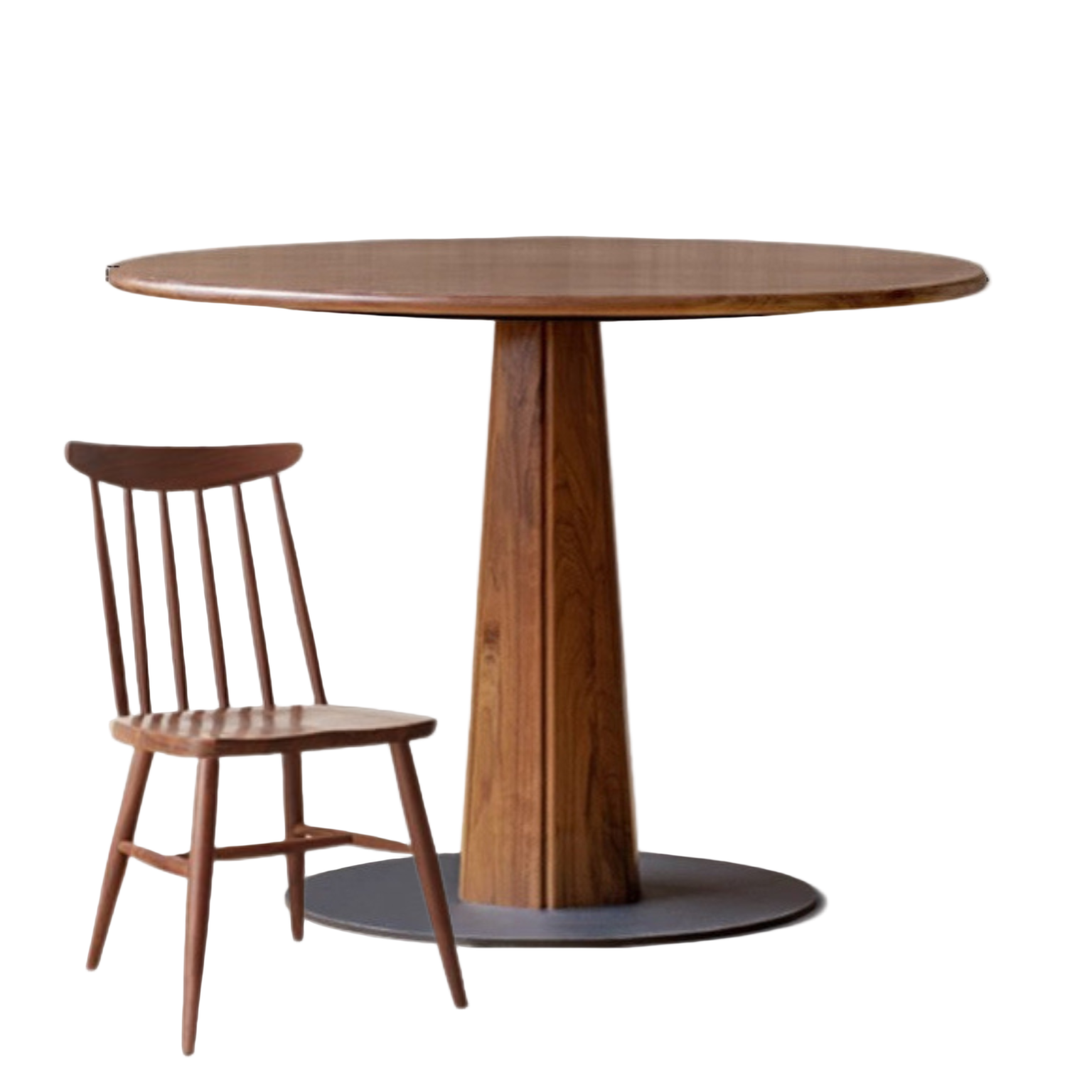 Sandalwood, Black Walnut Solid Wood Round Dining Table