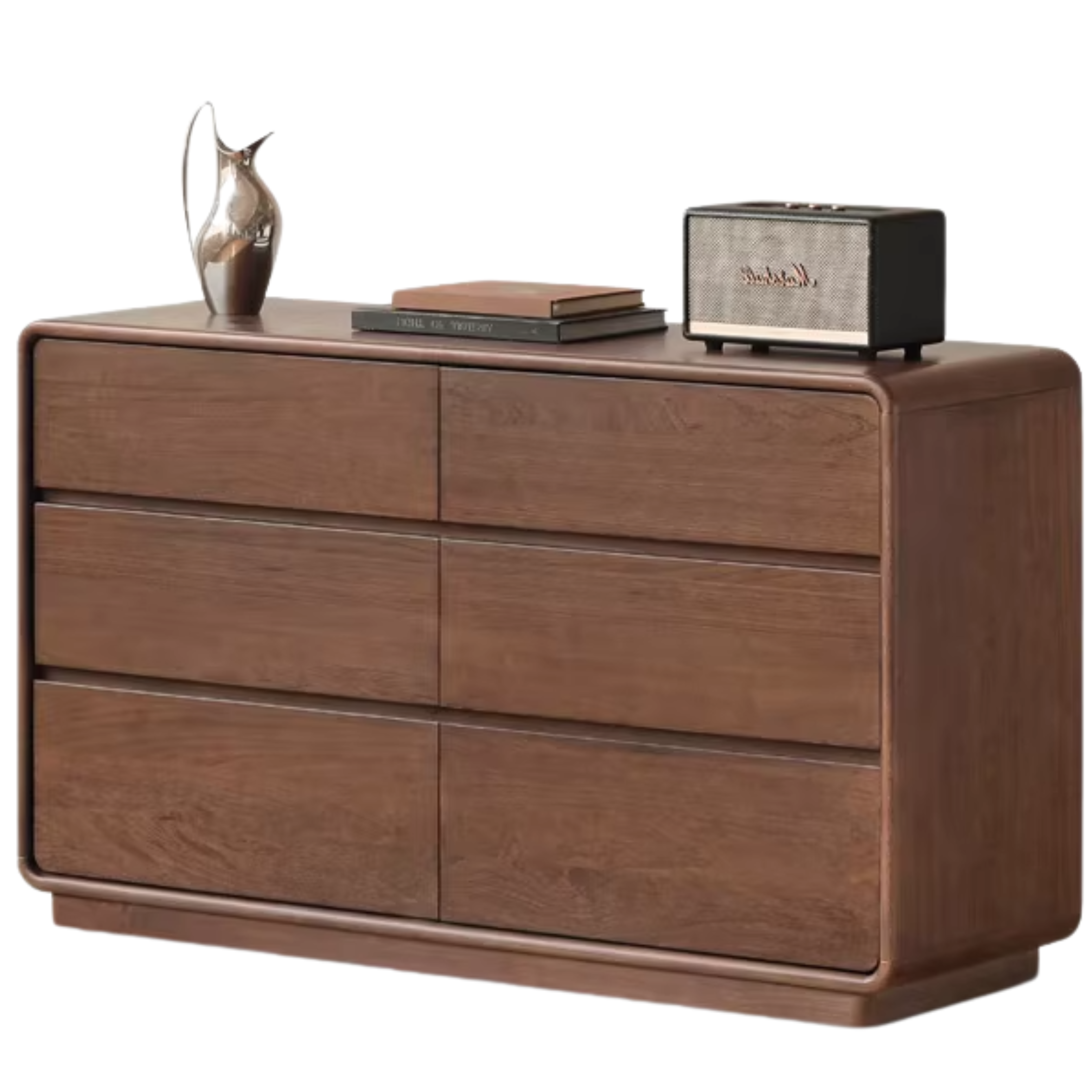 Black Walnut, Poplar Solid Wood Storage Cabinet Chest of Drawers